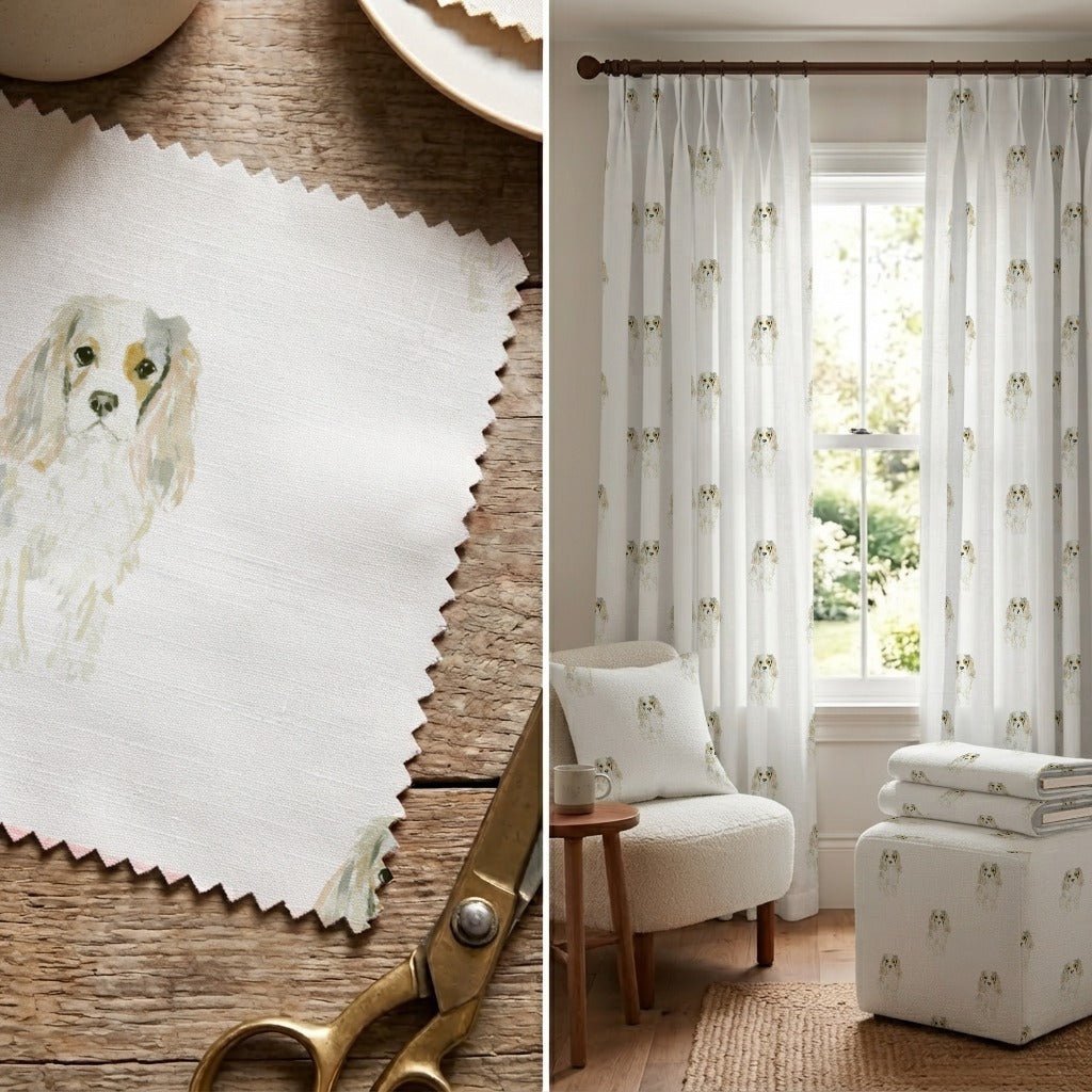 Cavalier King Charles Spaniel - Fabric - Linen Rowe