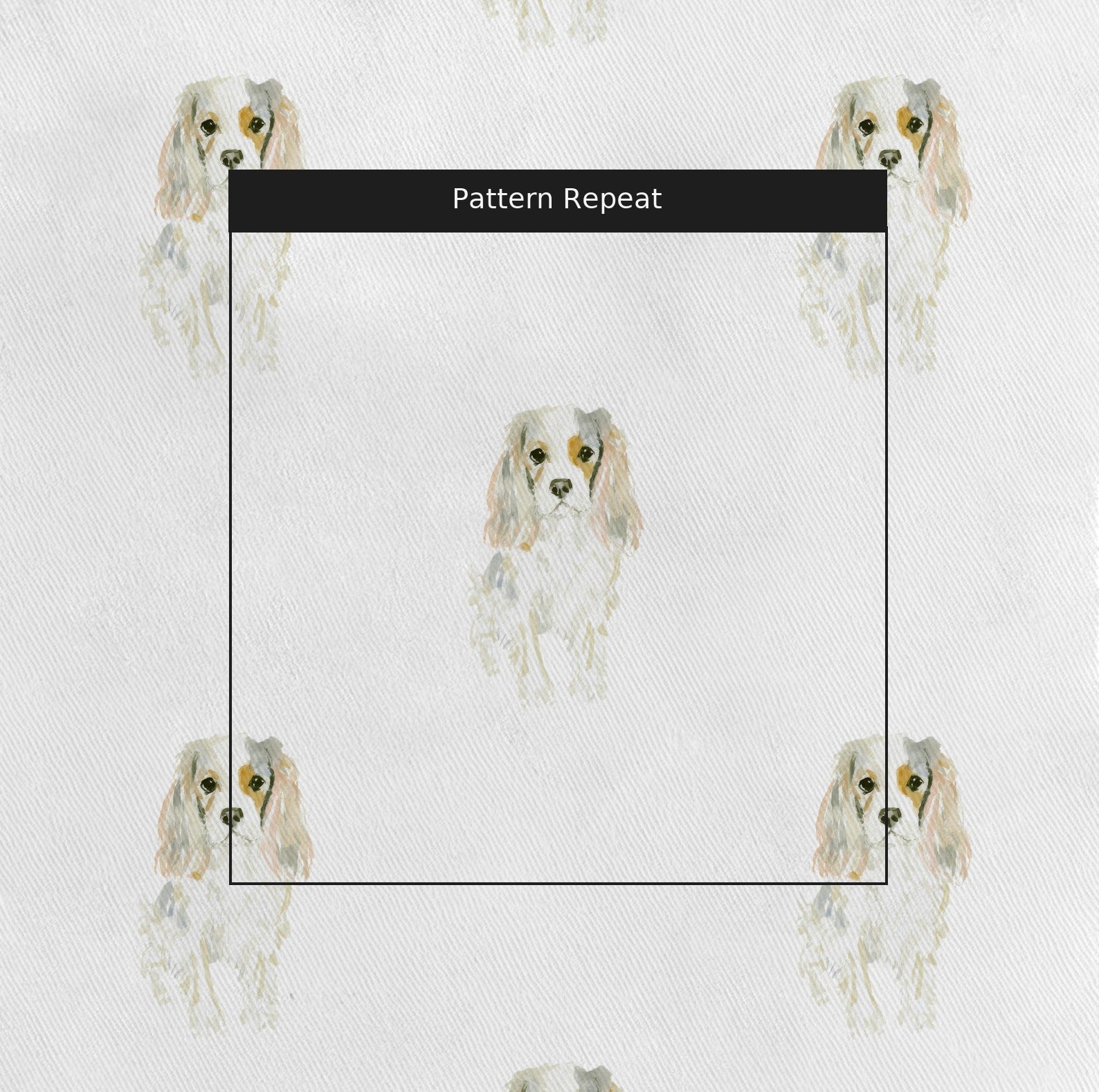 Cavalier King Charles Spaniel - Fabric - Linen Rowe