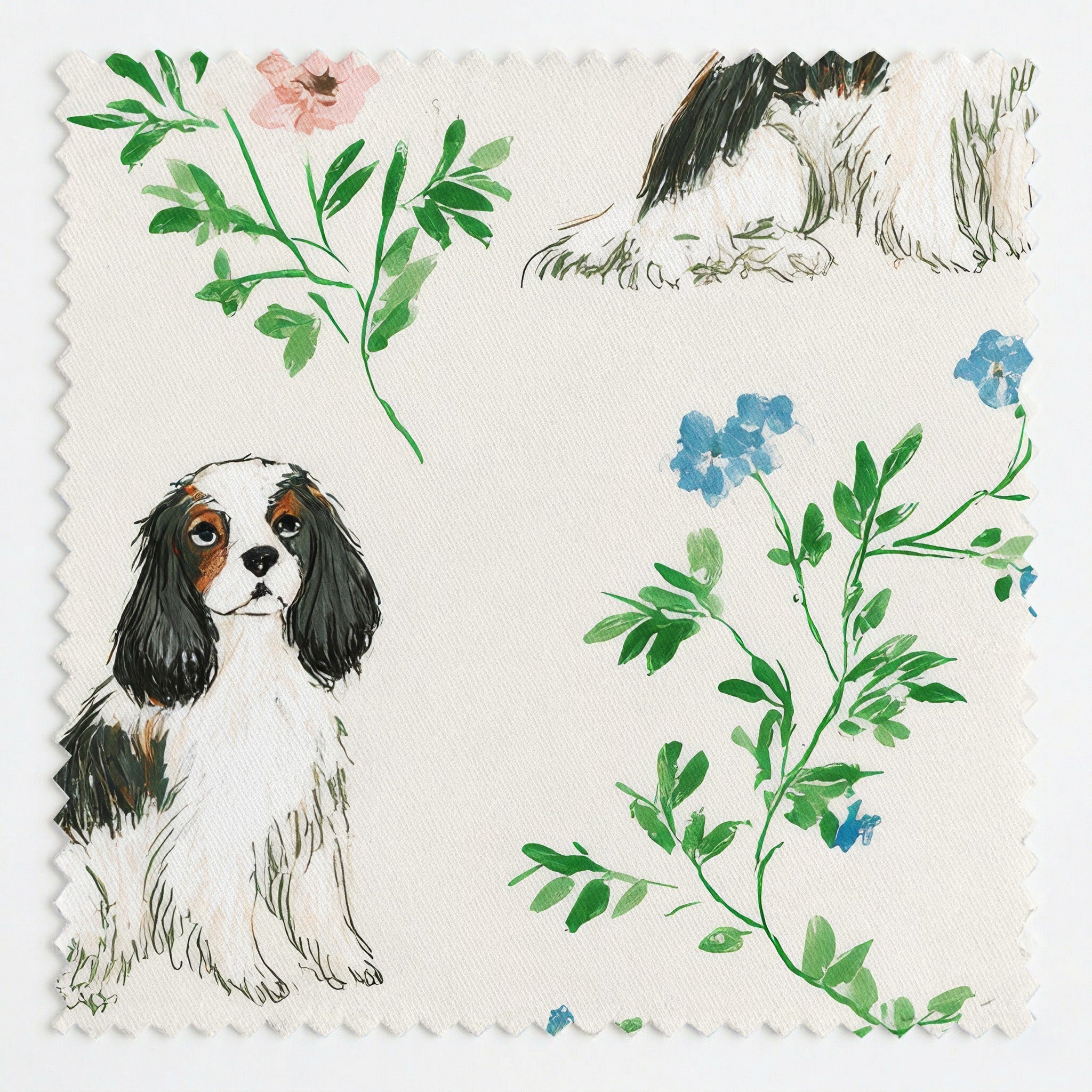 Cavalier King Garden - Fabric - Linen Rowe