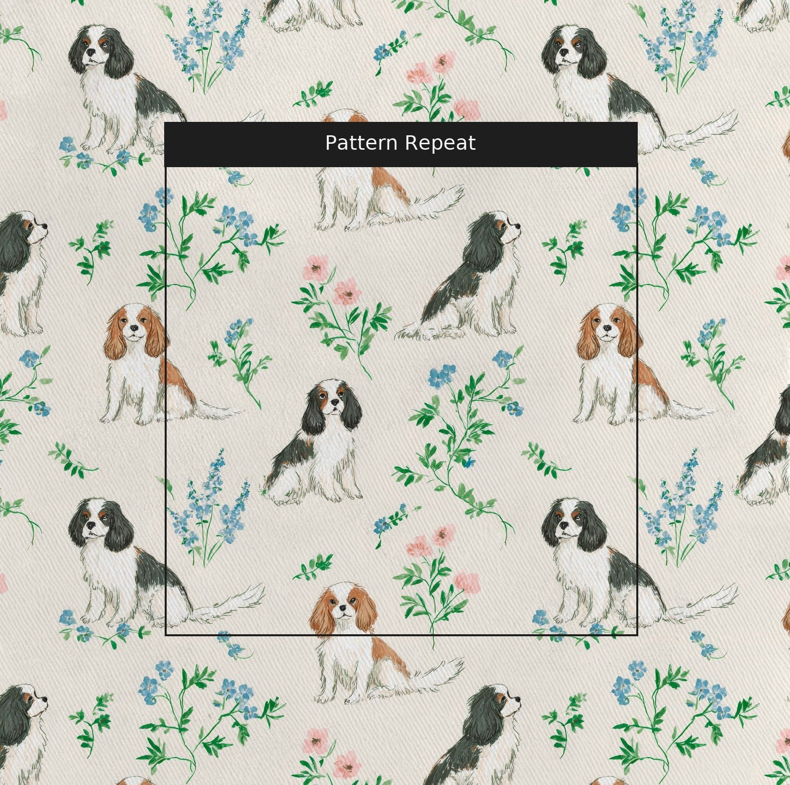 Cavalier King Garden - Fabric - Linen Rowe
