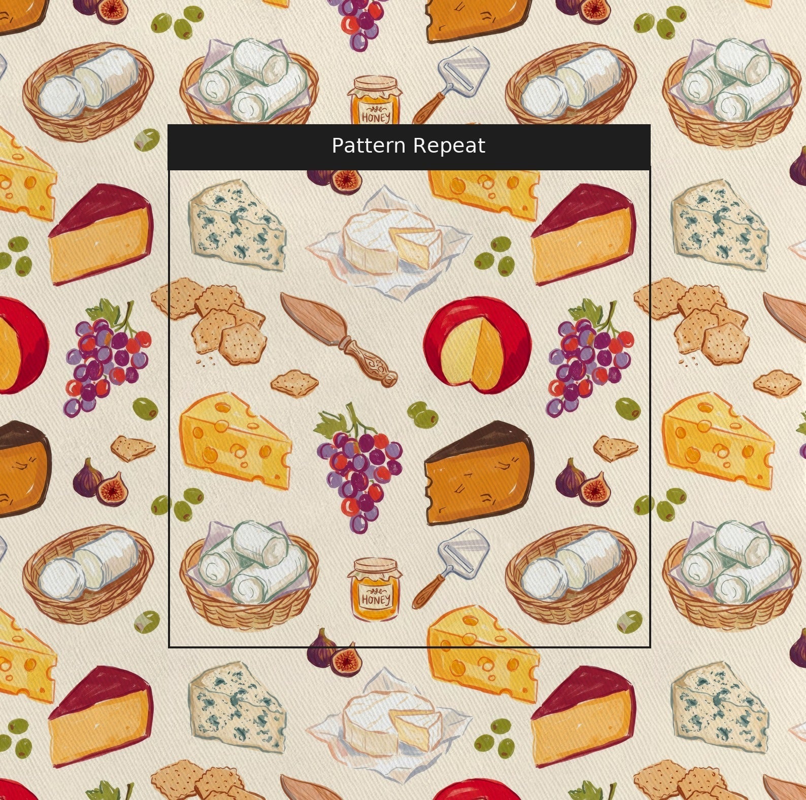 Charcuterie Board - Fabric - Linen Rowe