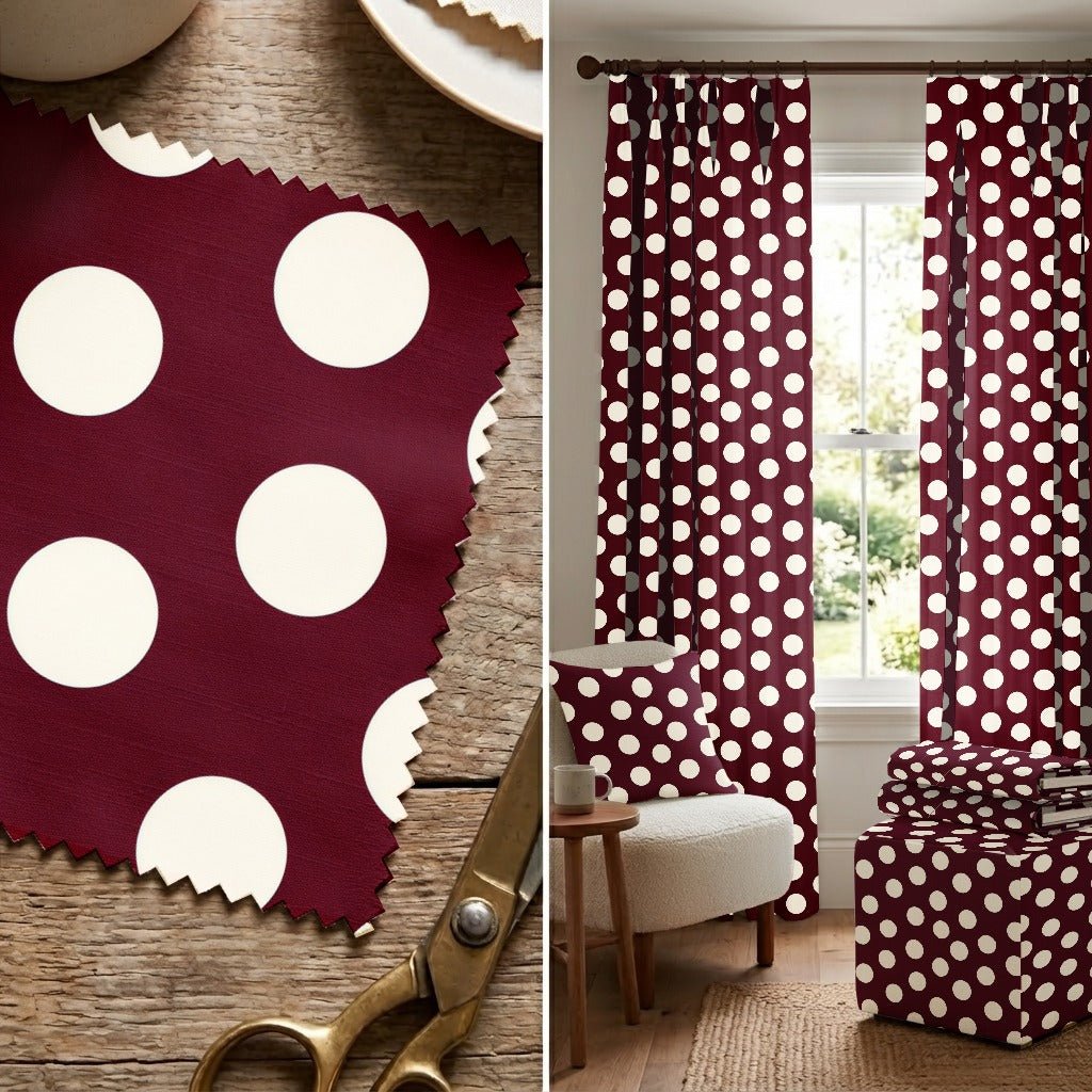 Charlotte Maroon - Fabric - Linen Rowe