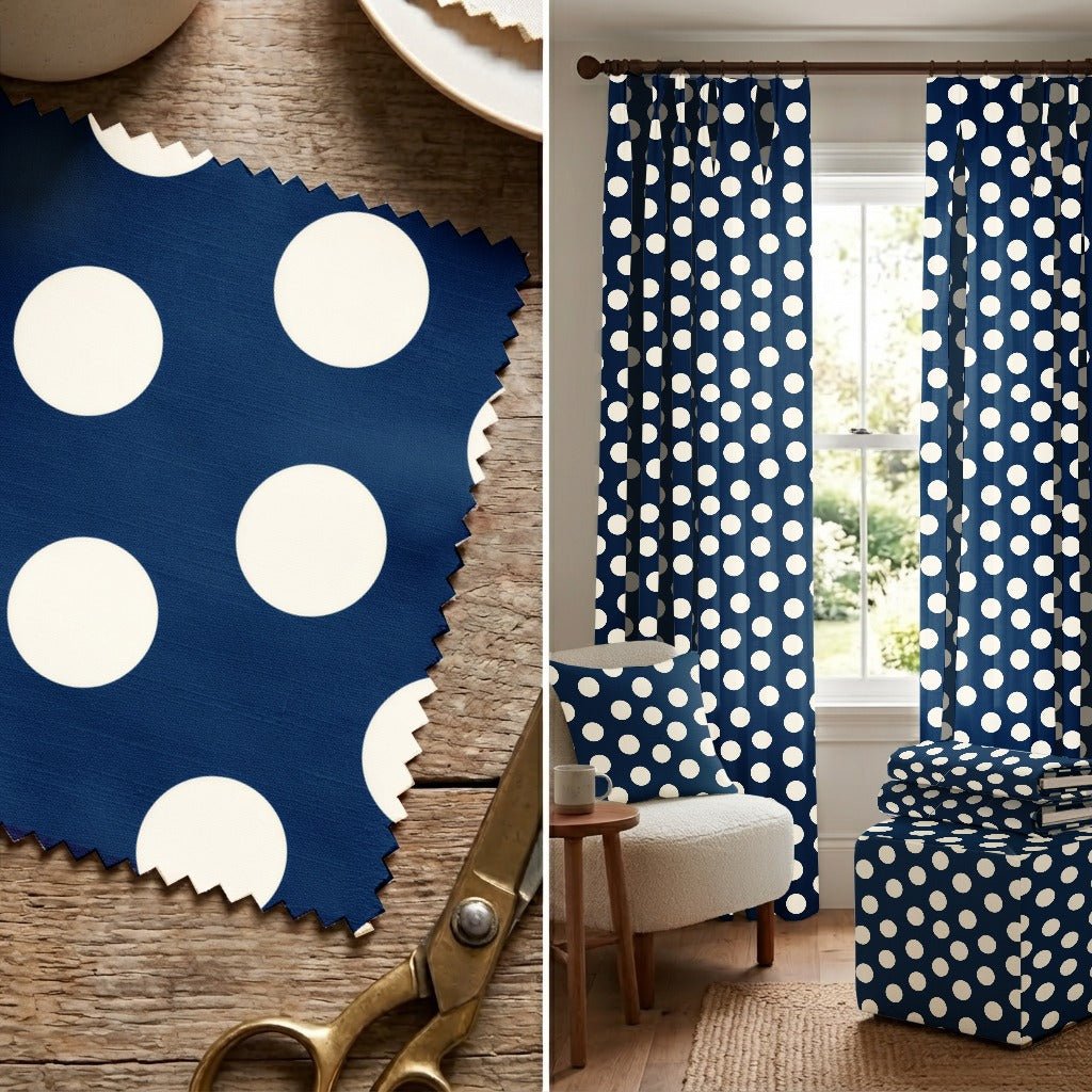 Charlotte Navy - Fabric - Linen Rowe