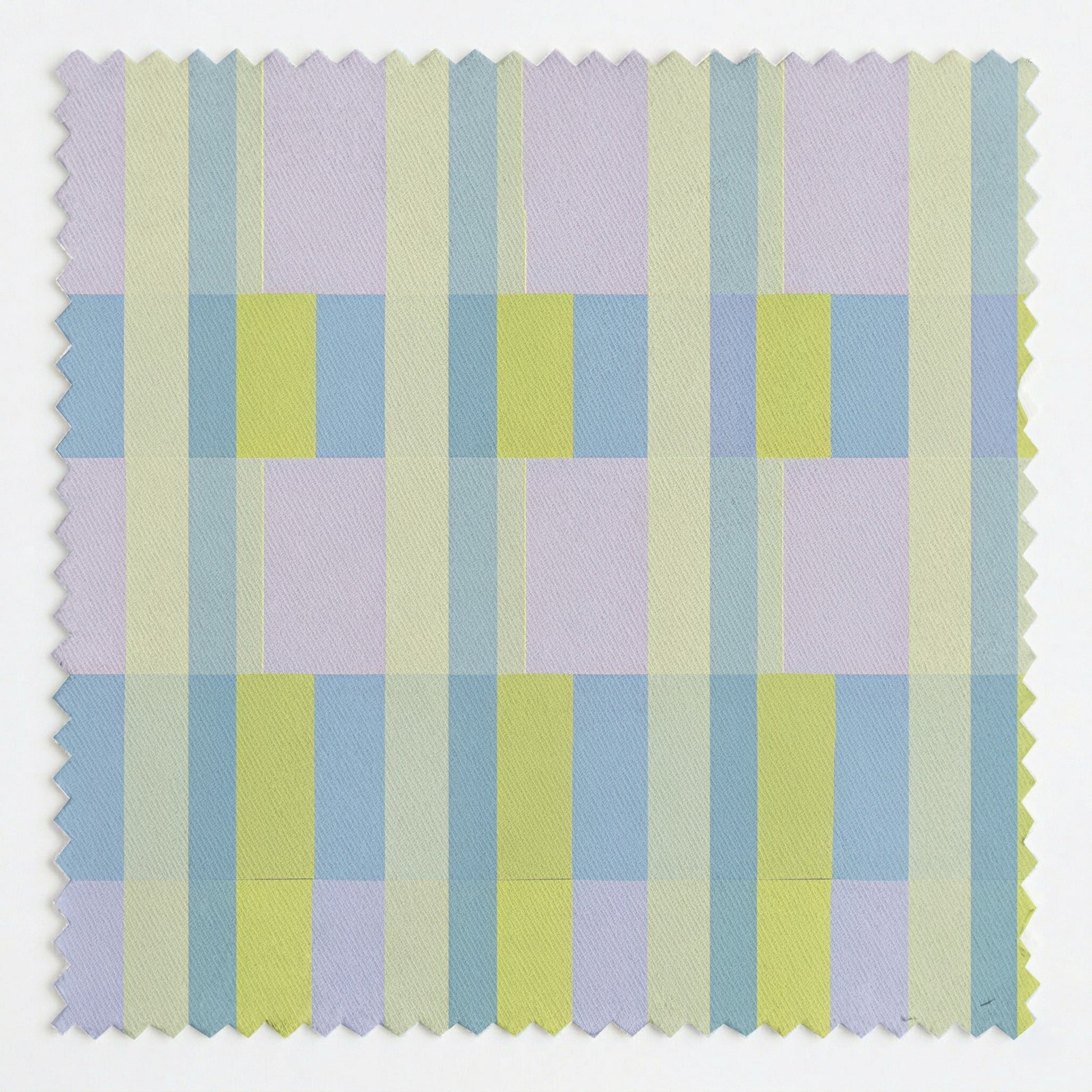 Chartreuse & Blue Grid - Fabric - Linen Rowe