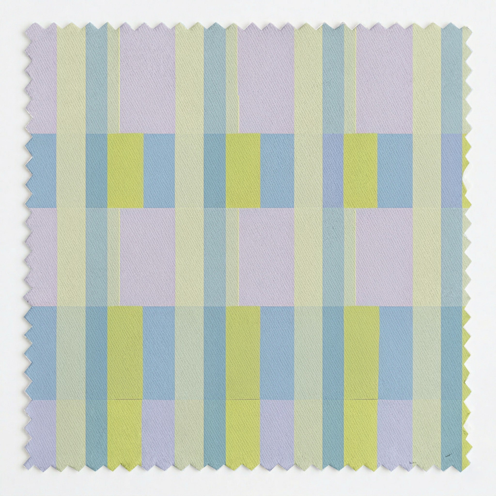 Chartreuse & Blue Grid - Fabric - Linen Rowe