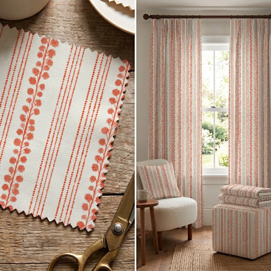 Chelsea Coral - Fabric - Linen Rowe