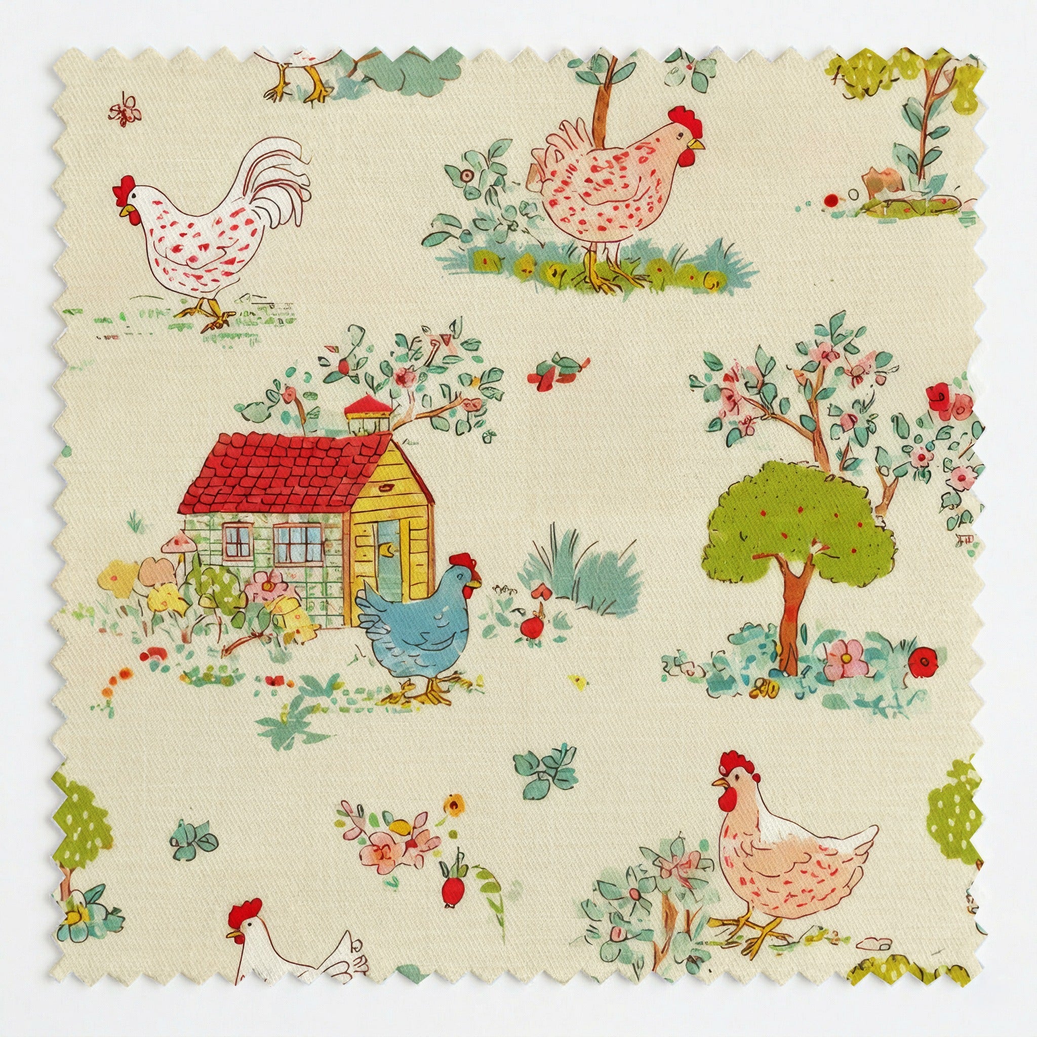Chicken Farm - Fabric - Linen Rowe