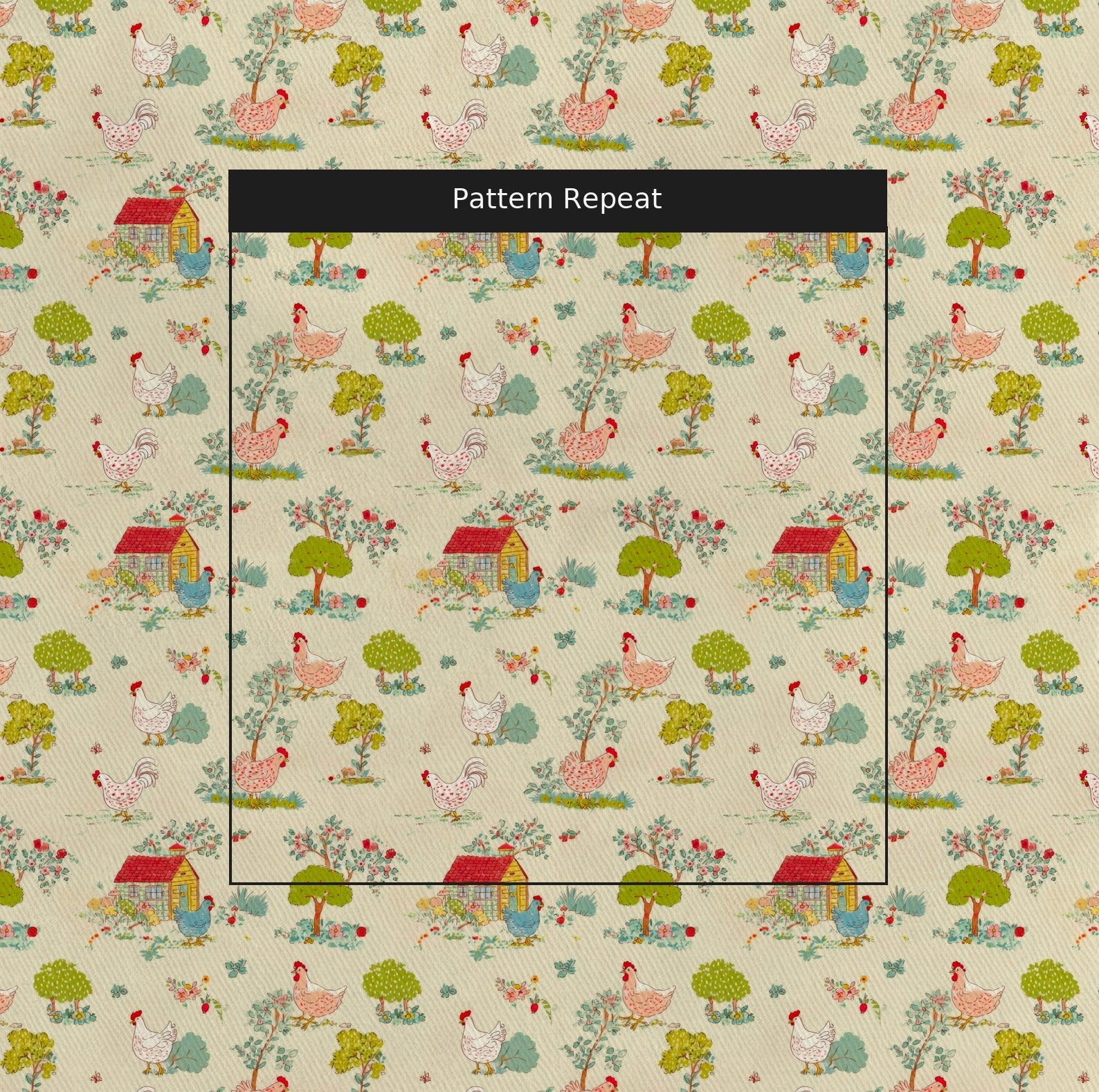 Chicken Farm - Fabric - Linen Rowe