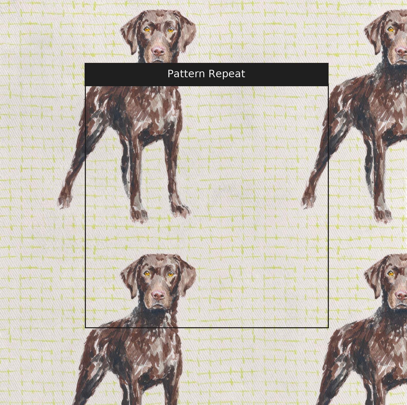 Chocolate Licks Labrador - Fabric - Linen Rowe