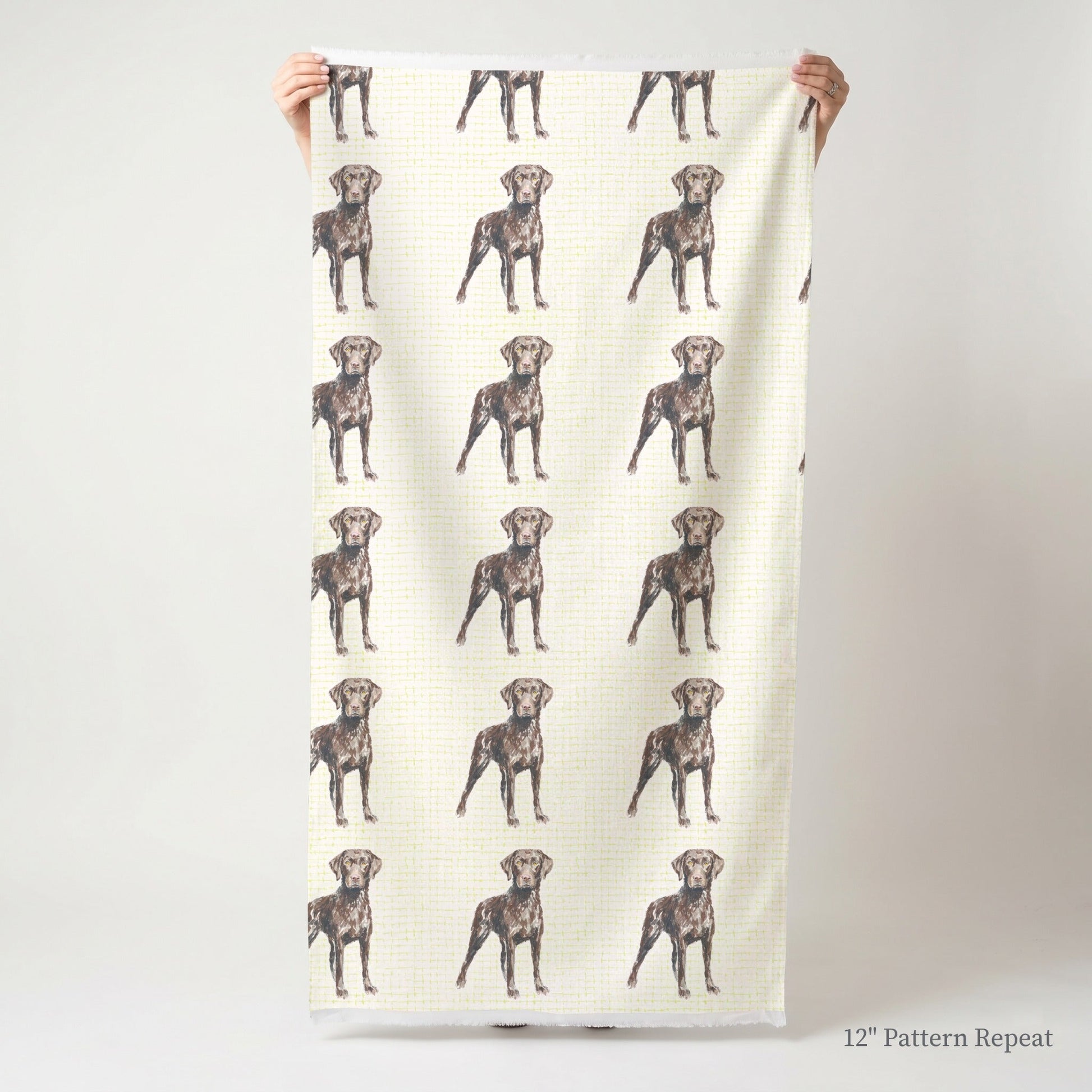Chocolate Licks Labrador - Fabric - Linen Rowe