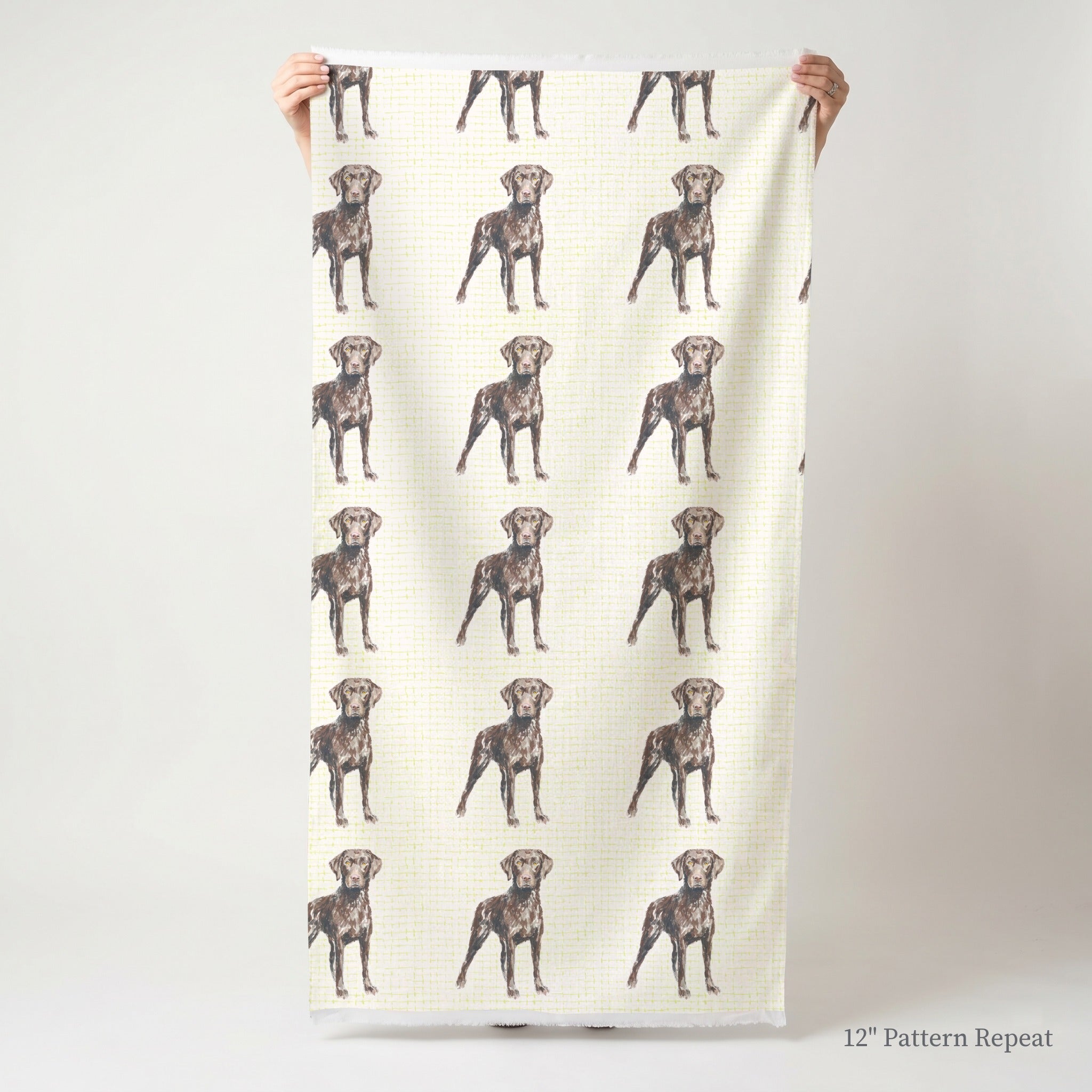 Chocolate Licks Labrador - Fabric - Linen Rowe