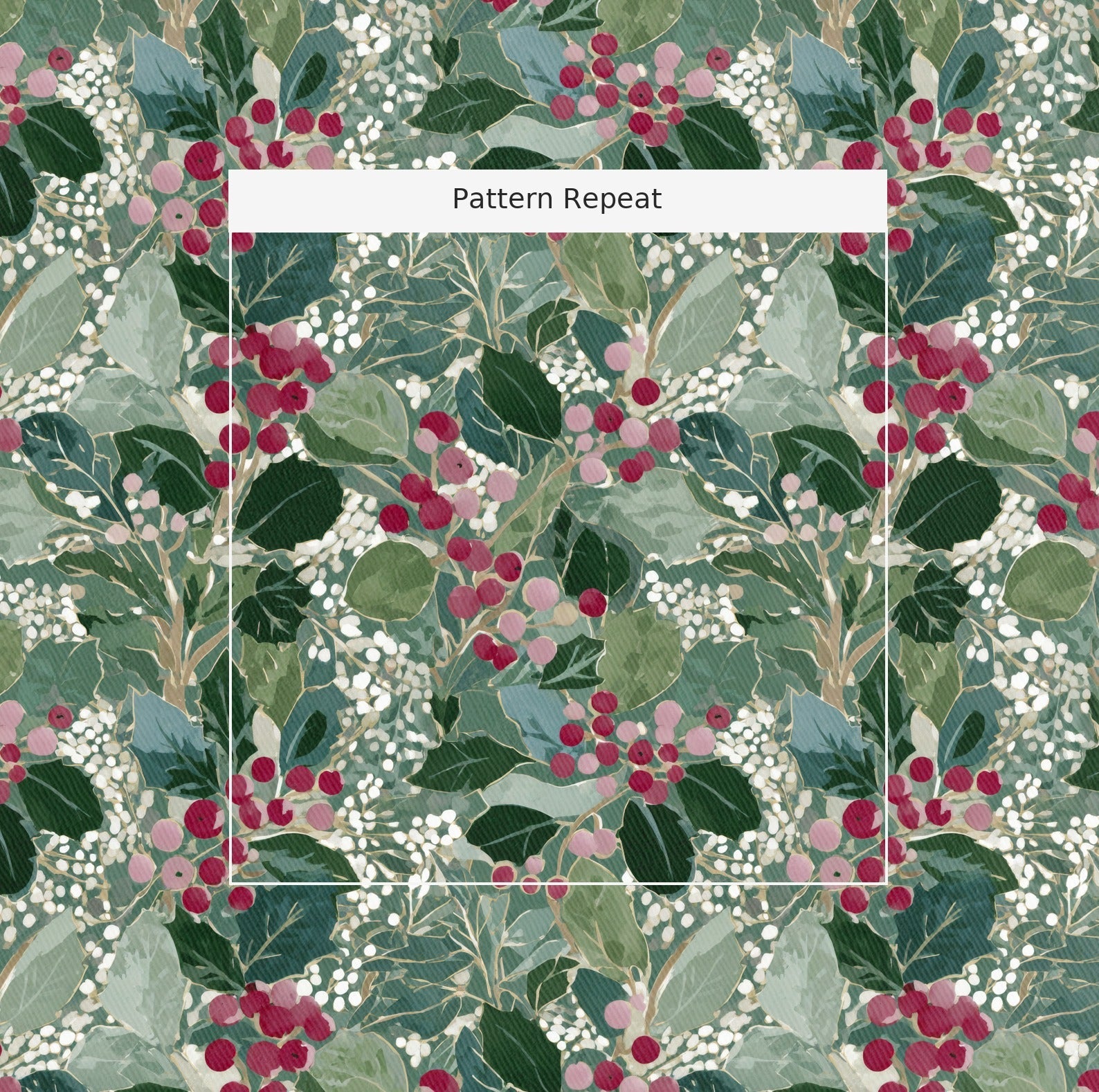 Christmas Berries - Fabric - Linen Rowe