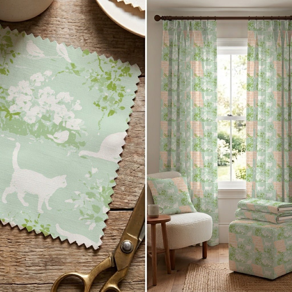 Climbing Cats - Fabric - Linen Rowe