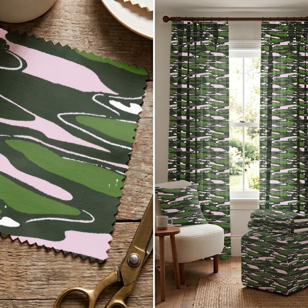 Clipped Green - Fabric - Linen Rowe