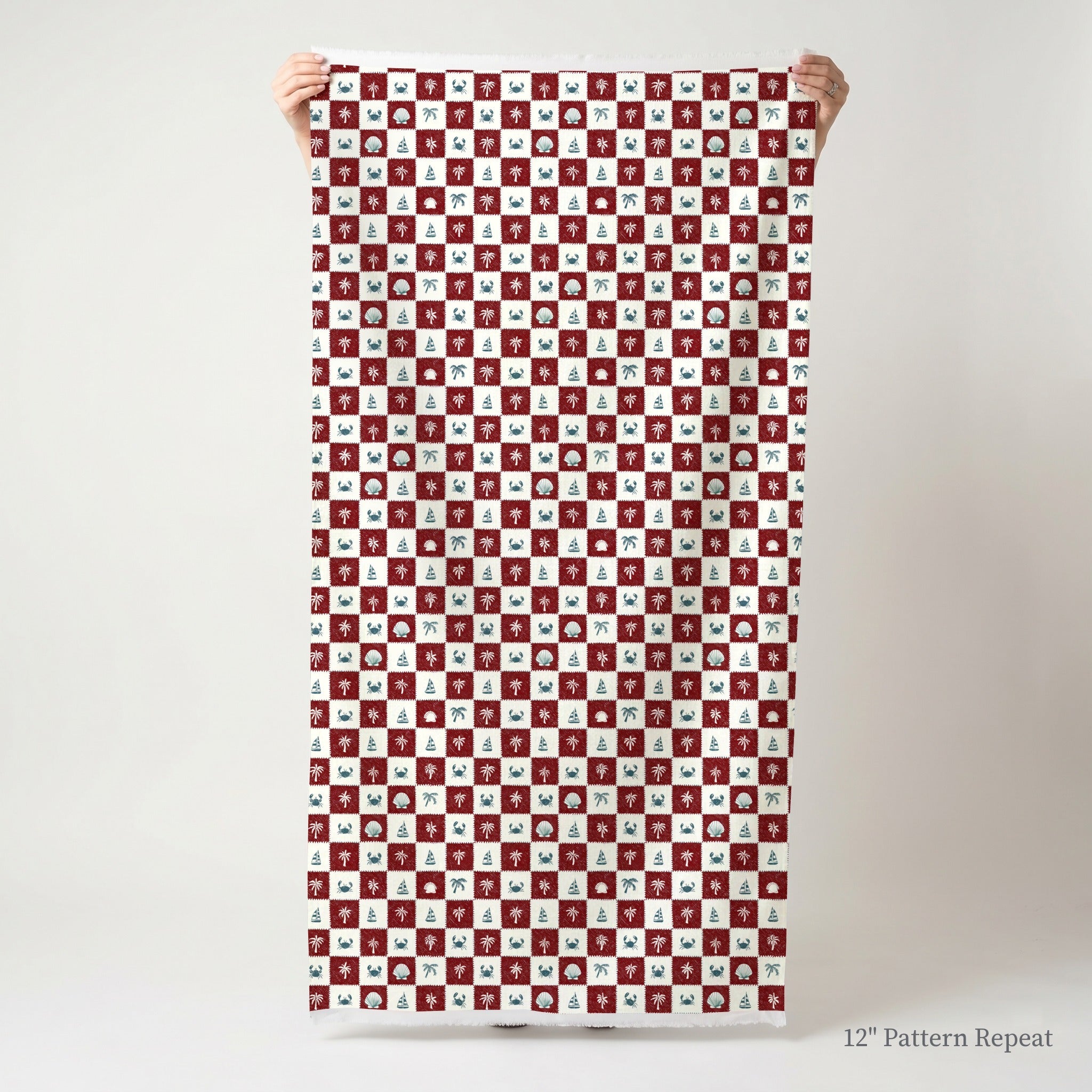 Coastal Check - Fabric - Linen Rowe