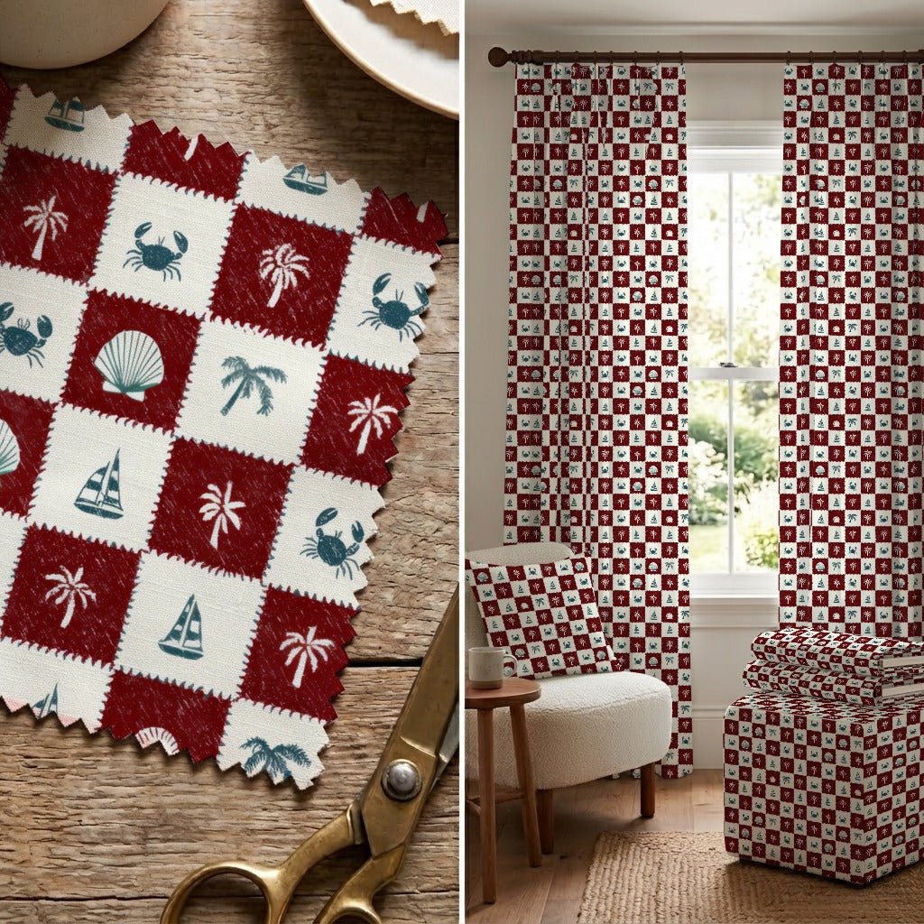 Coastal Check - Fabric - Linen Rowe
