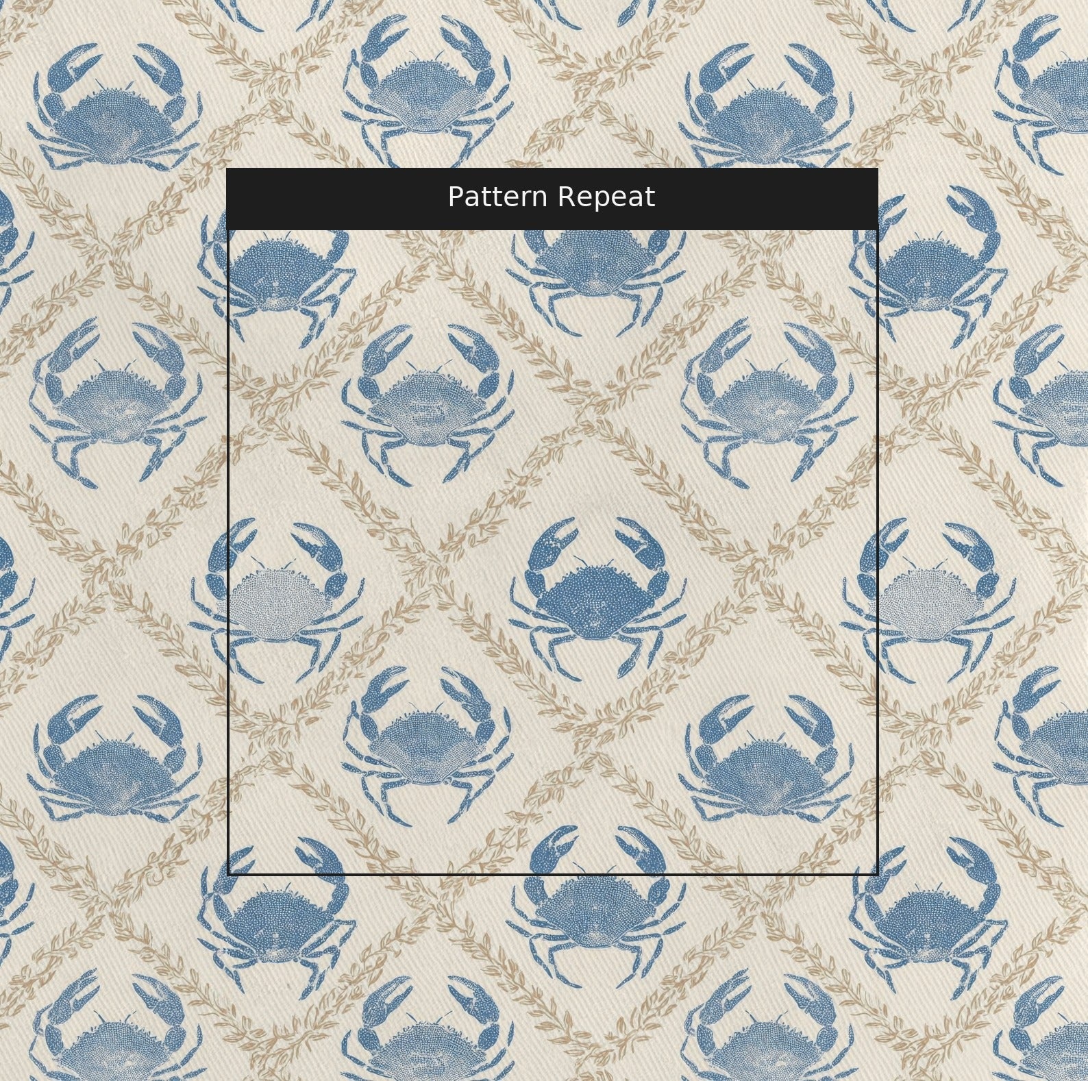 Coastal Grid - Fabric - Linen Rowe