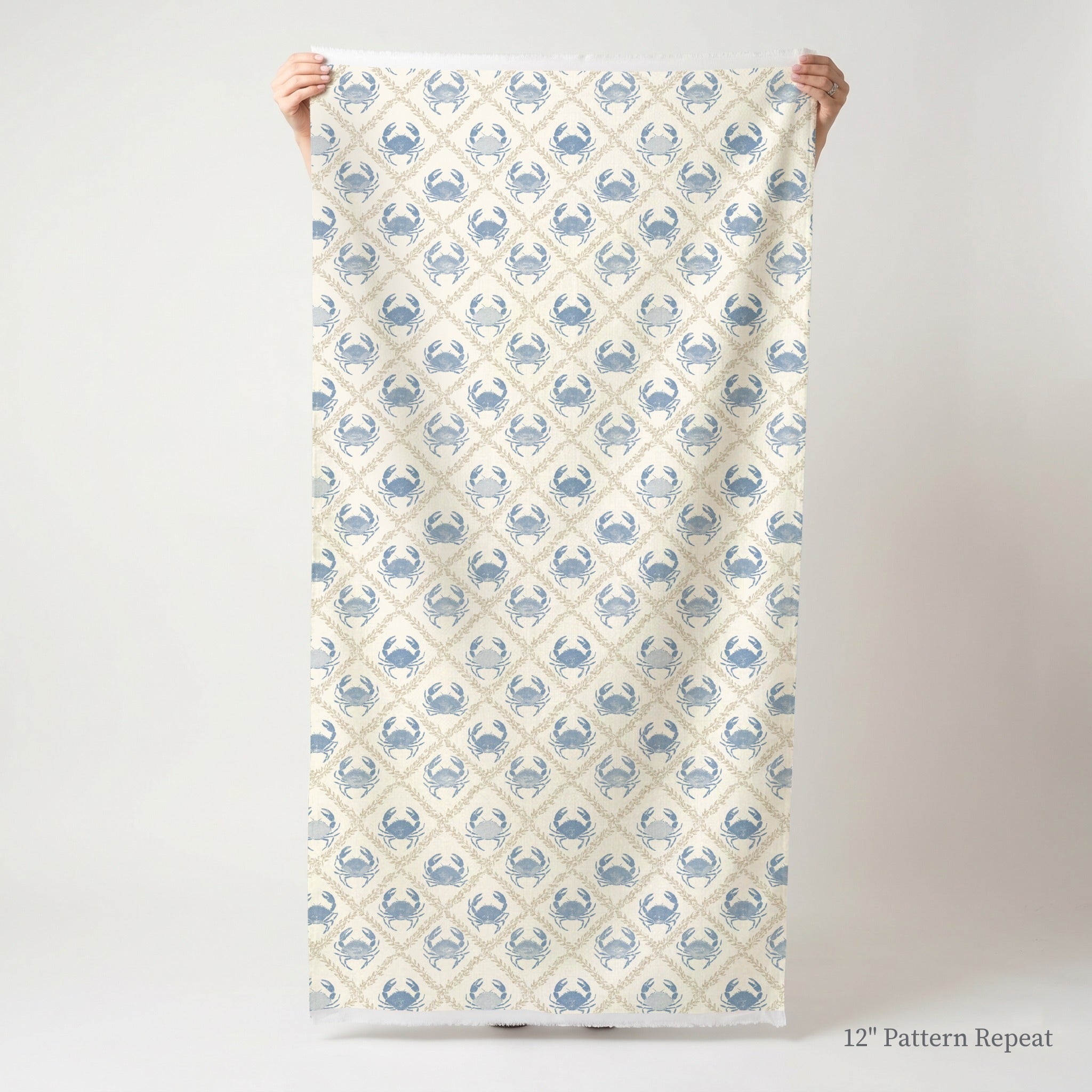 Coastal Grid - Fabric - Linen Rowe
