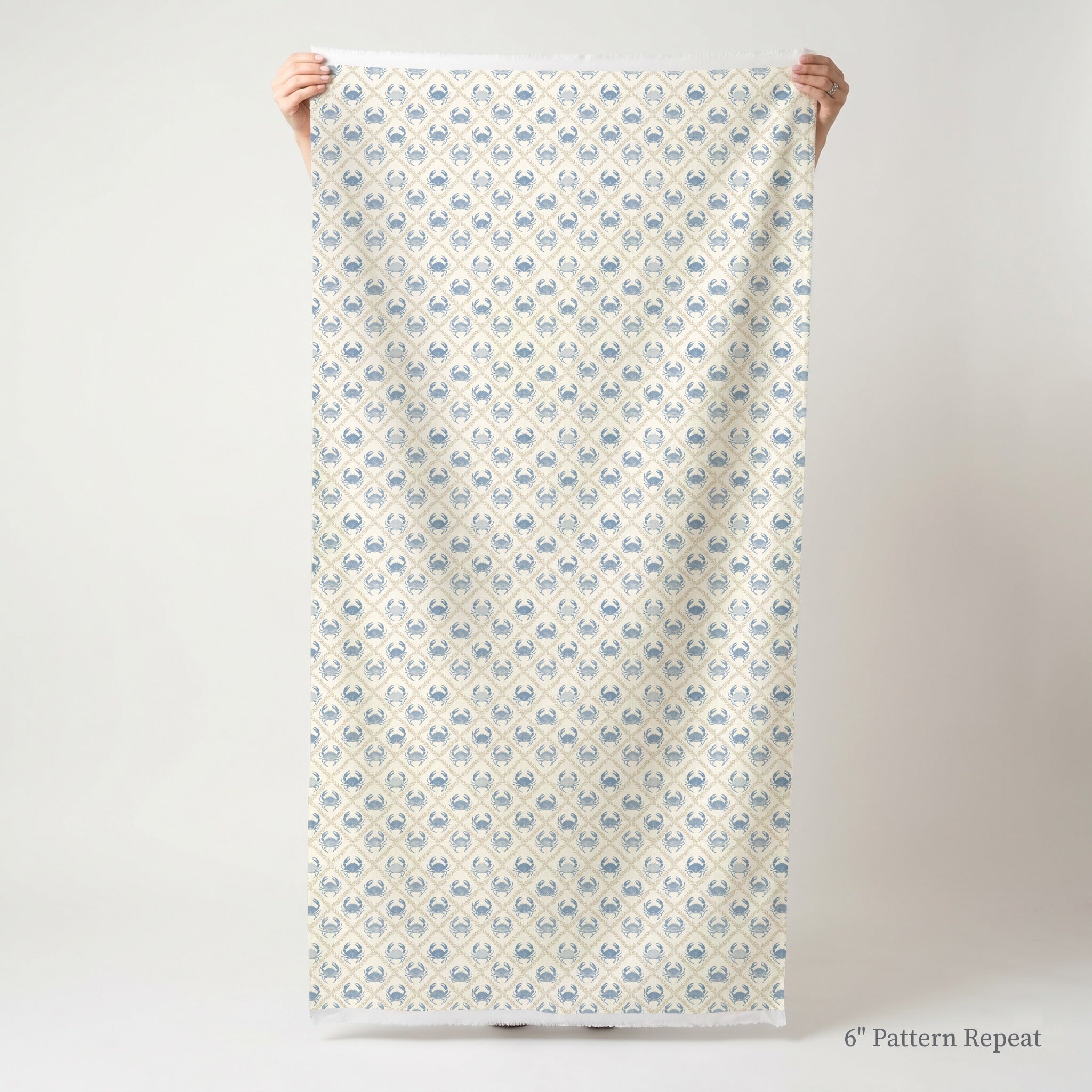 Coastal Grid - Fabric - Linen Rowe