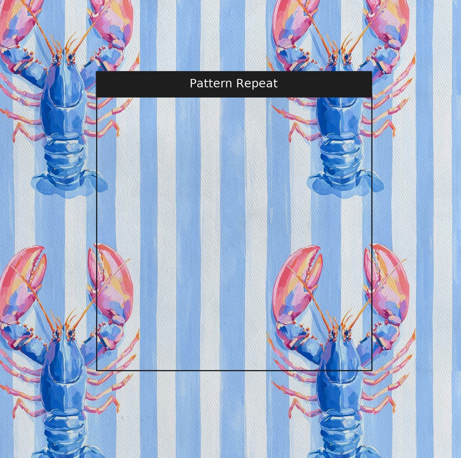 Coastal Lobsters - Fabric - Linen Rowe