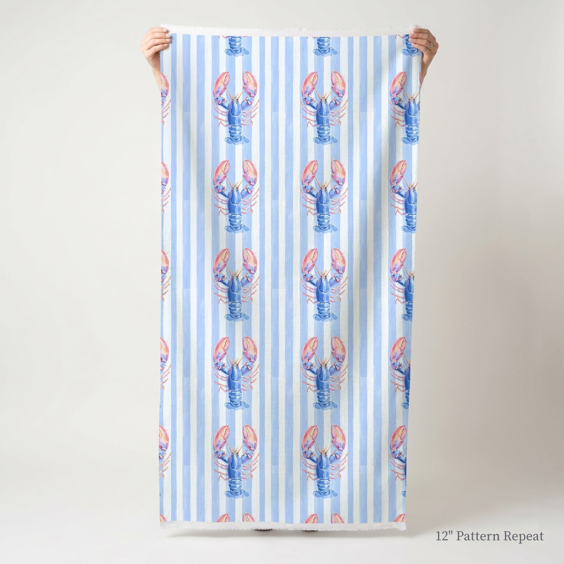 Coastal Lobsters - Fabric - Linen Rowe