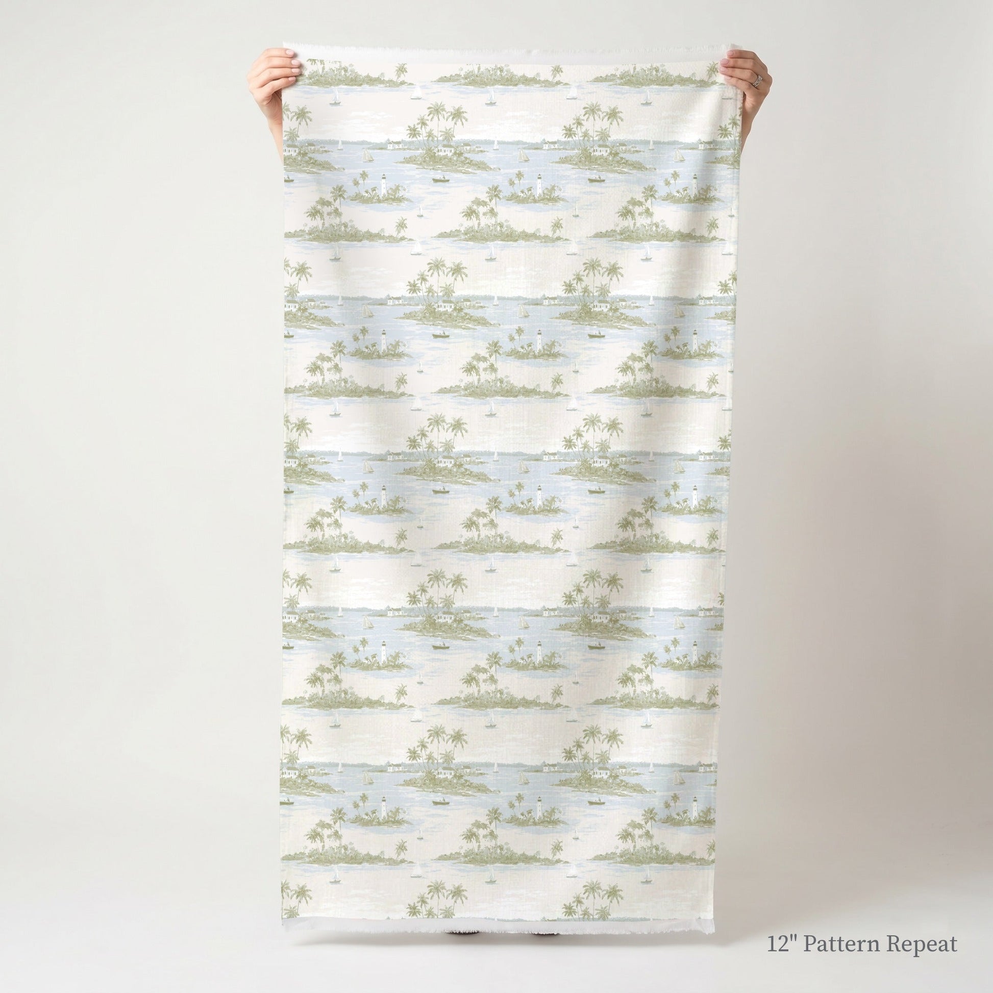 Coastal Scene - Fabric - Linen Rowe