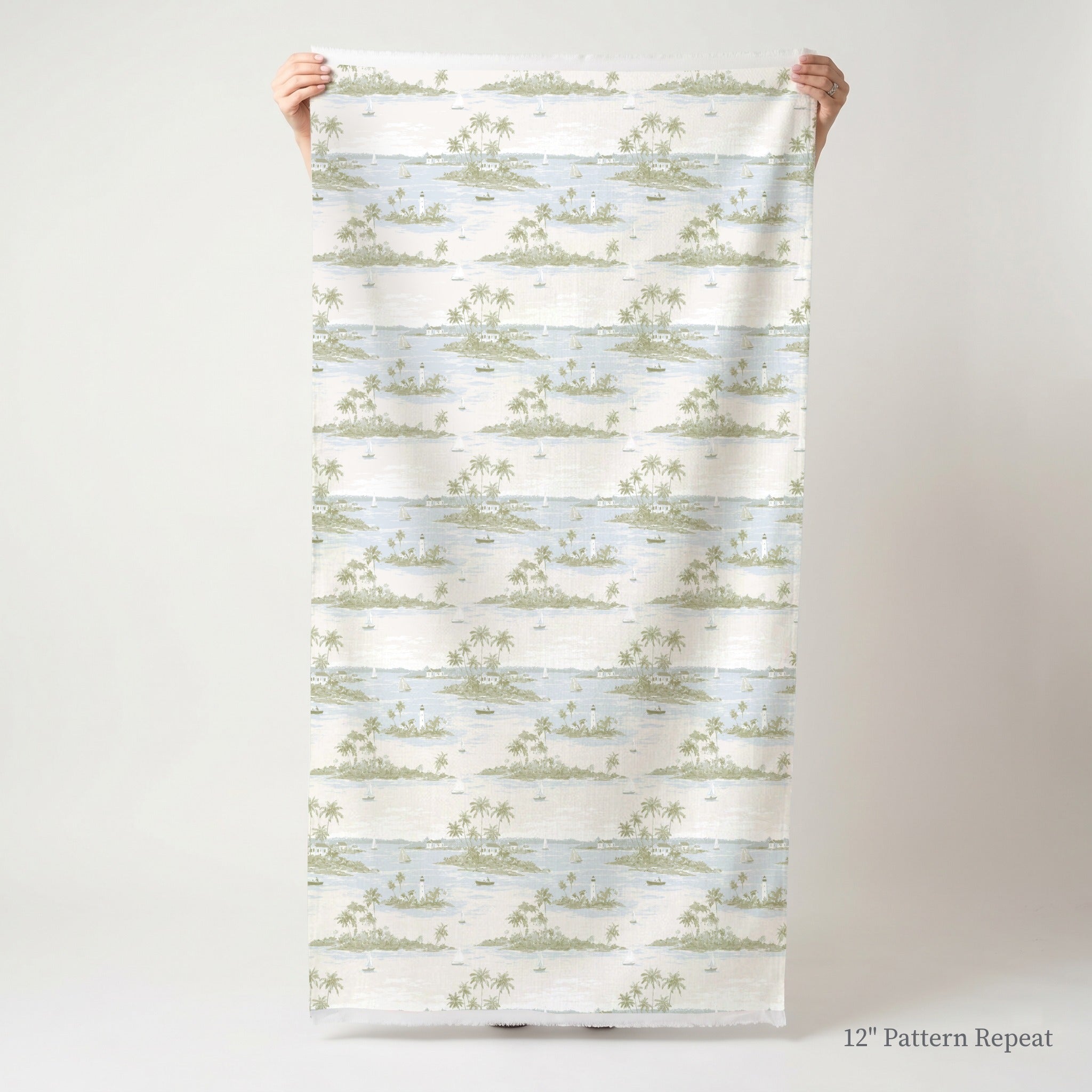 Coastal Scene - Fabric - Linen Rowe