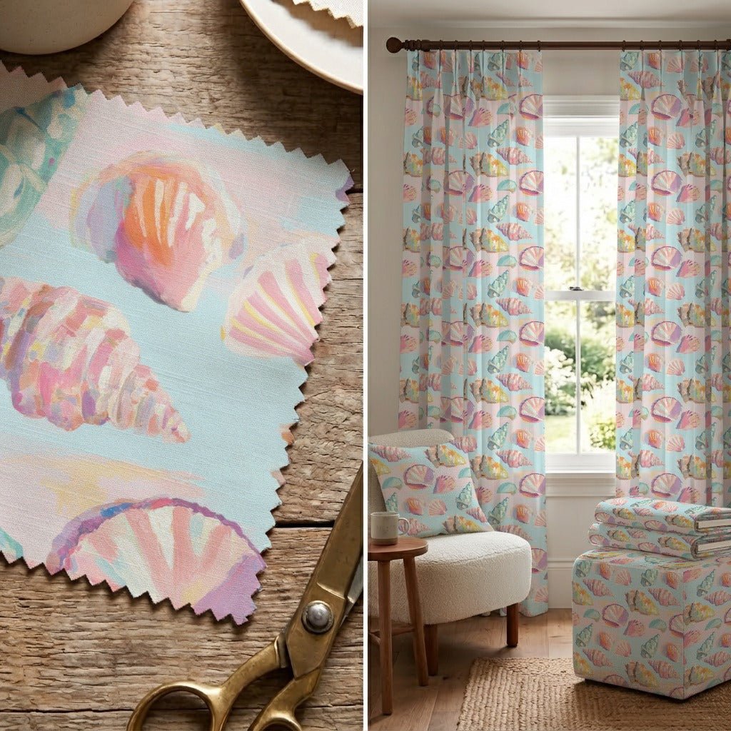 Coastal Shells - Fabric - Linen Rowe
