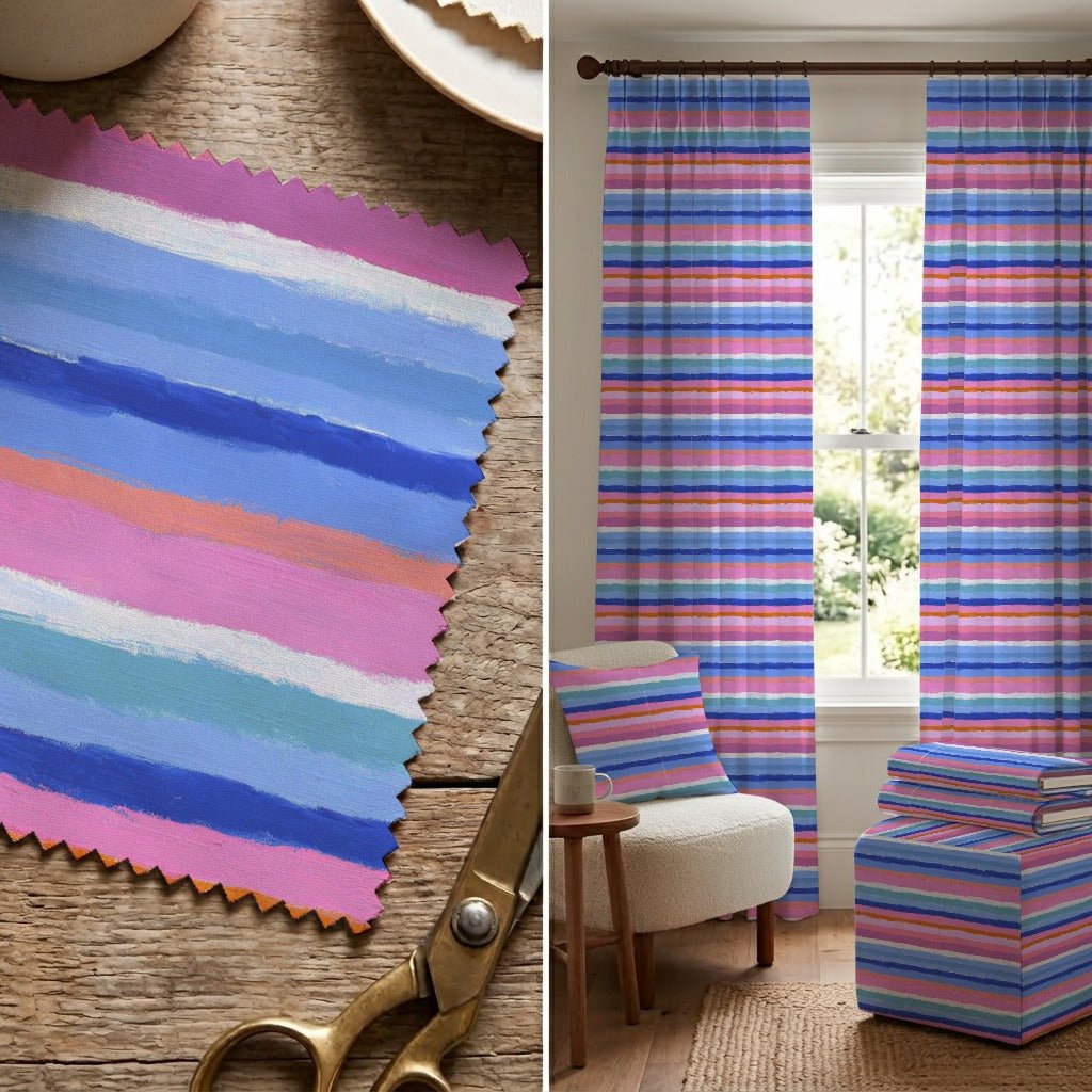Coastal Stripes - Fabric - Linen Rowe