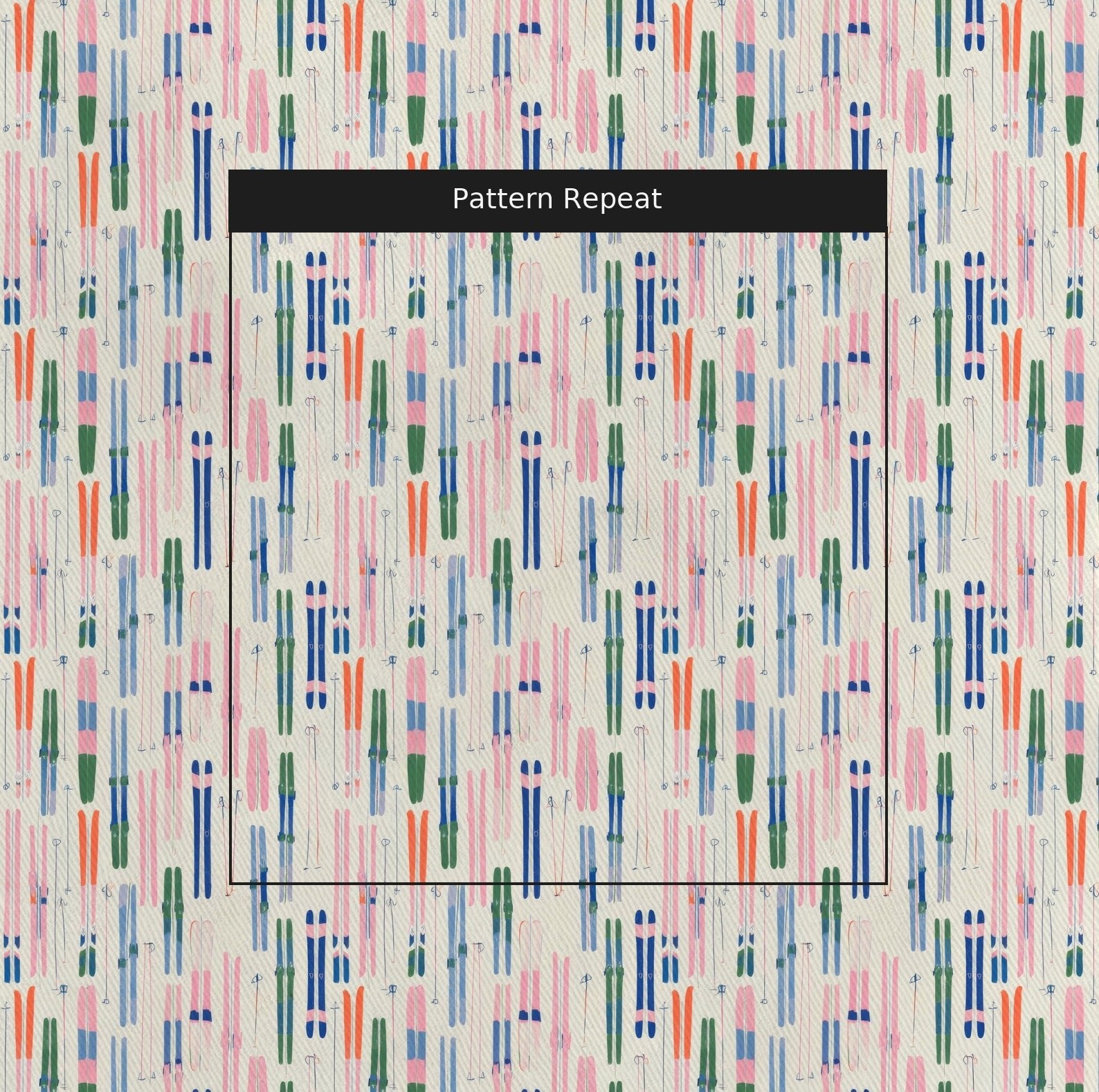 Colorful Skis - Fabric - Linen Rowe