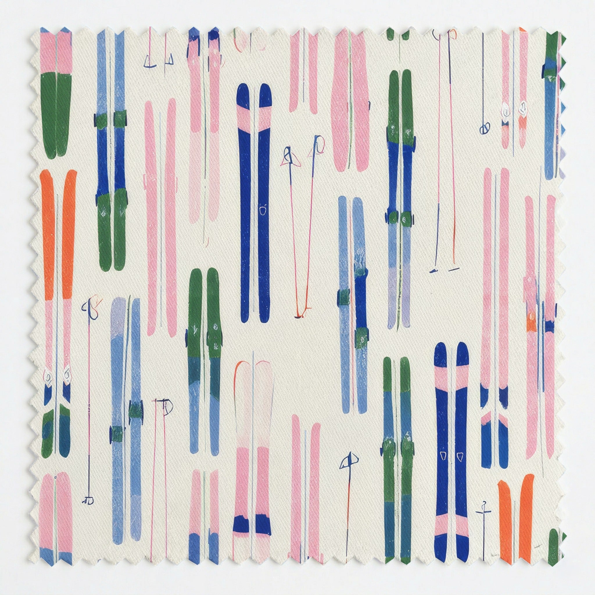 Colorful Skis - Fabric - Linen Rowe