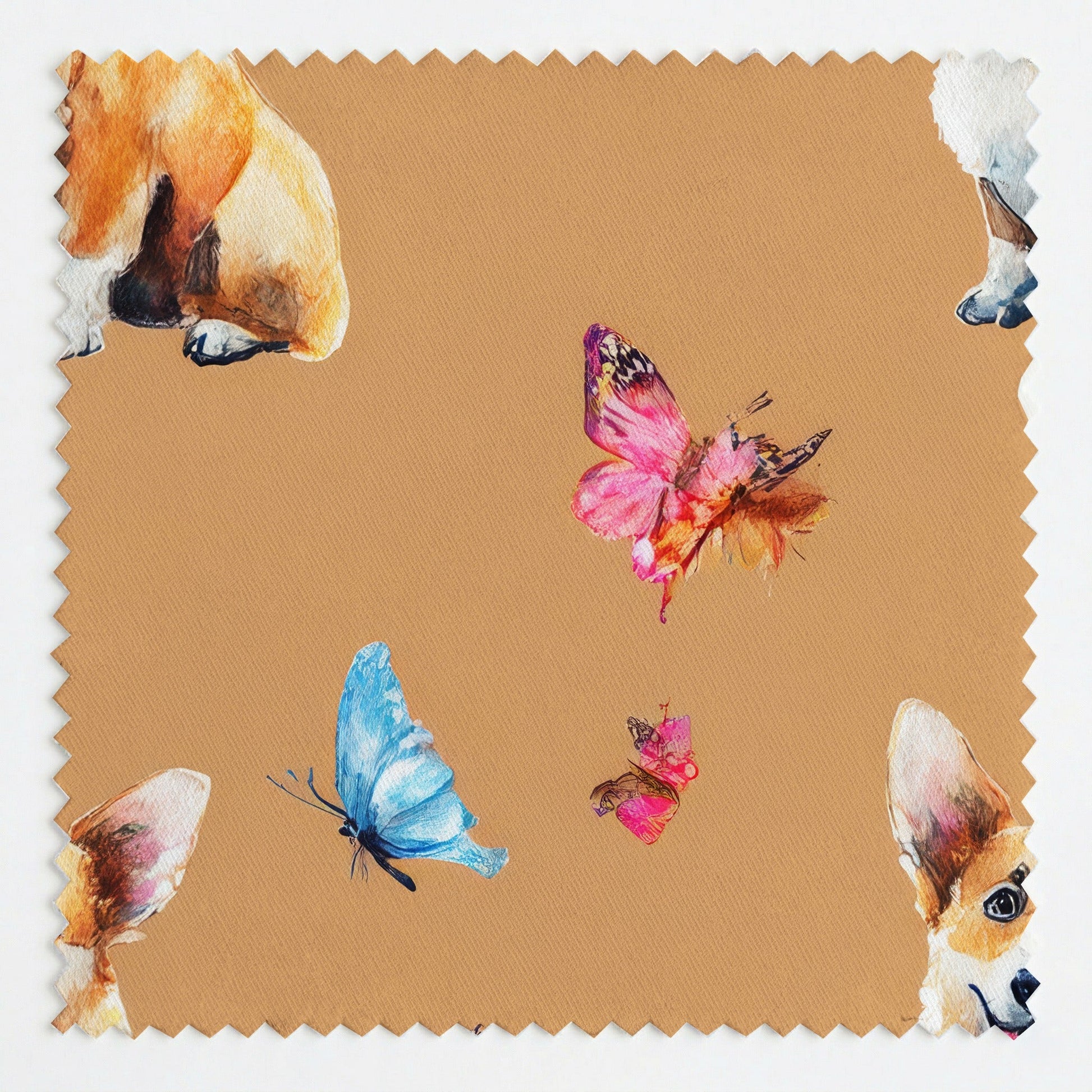 Corgi Butterfly Canopy - Fabric - Linen Rowe