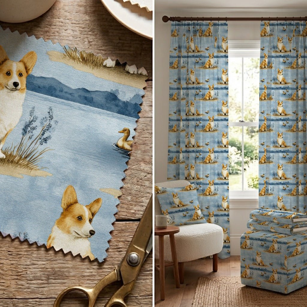 Corgi Lakeside - Fabric - Linen Rowe