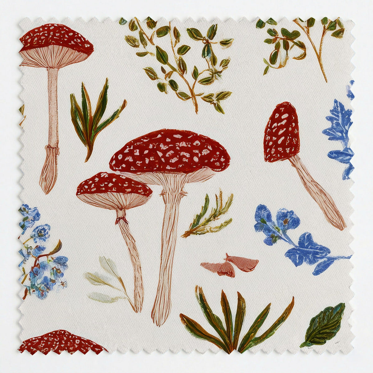 Cottage Mushrooms - Fabric - Linen Rowe
