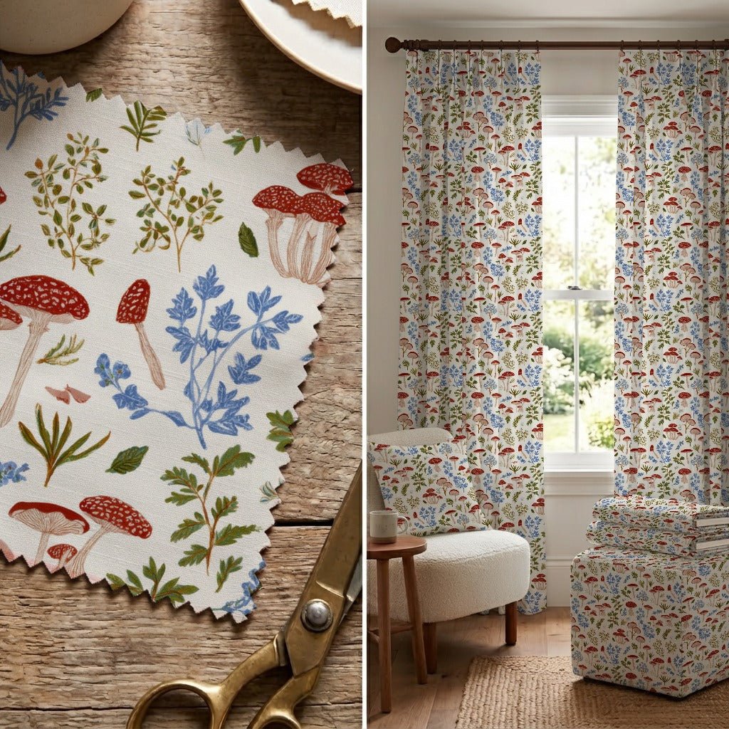 Cottage Mushrooms - Fabric - Linen Rowe