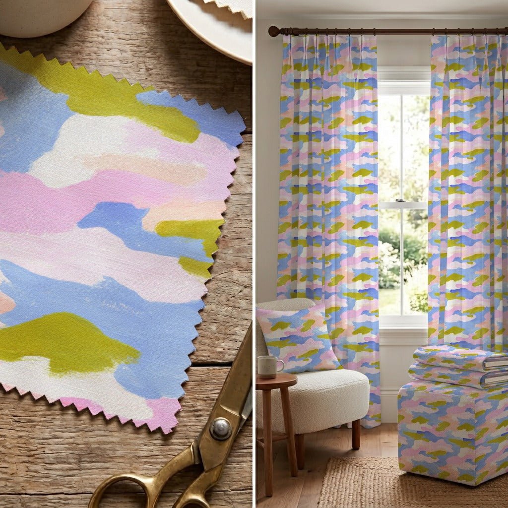 Cotton Candy Camo - Fabric - Linen Rowe