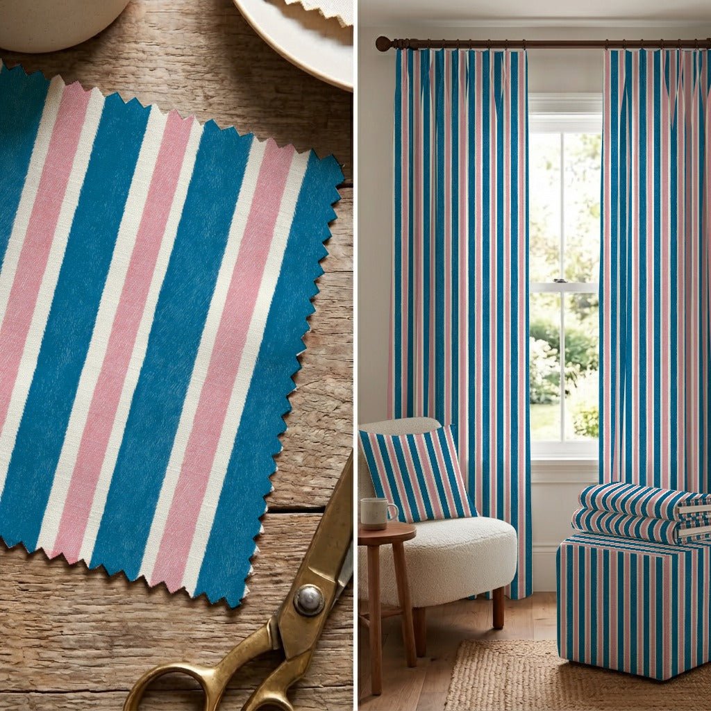 Cotton Candy Stripes - Fabric - Linen Rowe
