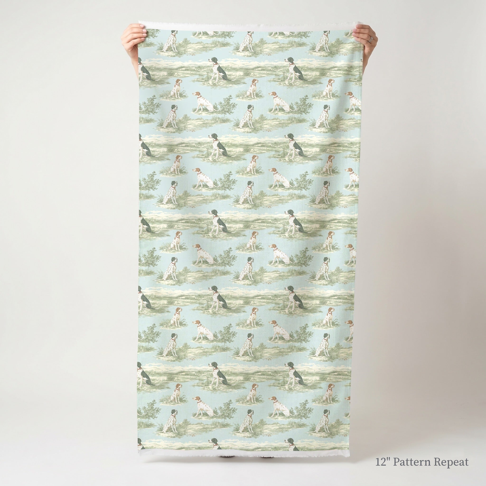 Country Hunting Dogs - Fabric - Linen Rowe