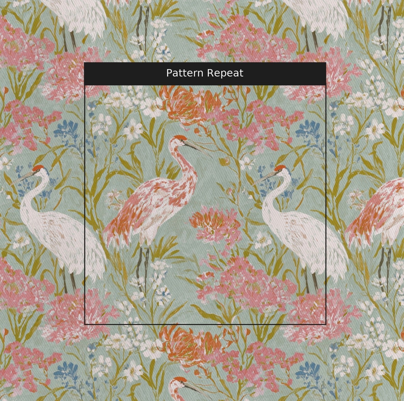 Crane Garden - Fabric - Linen Rowe