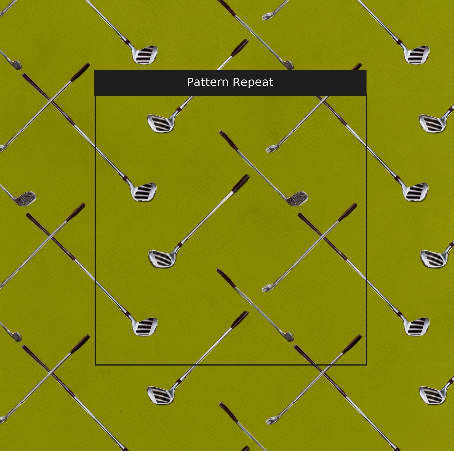 Crossed Clubs on Green - Fabric - Linen Rowe