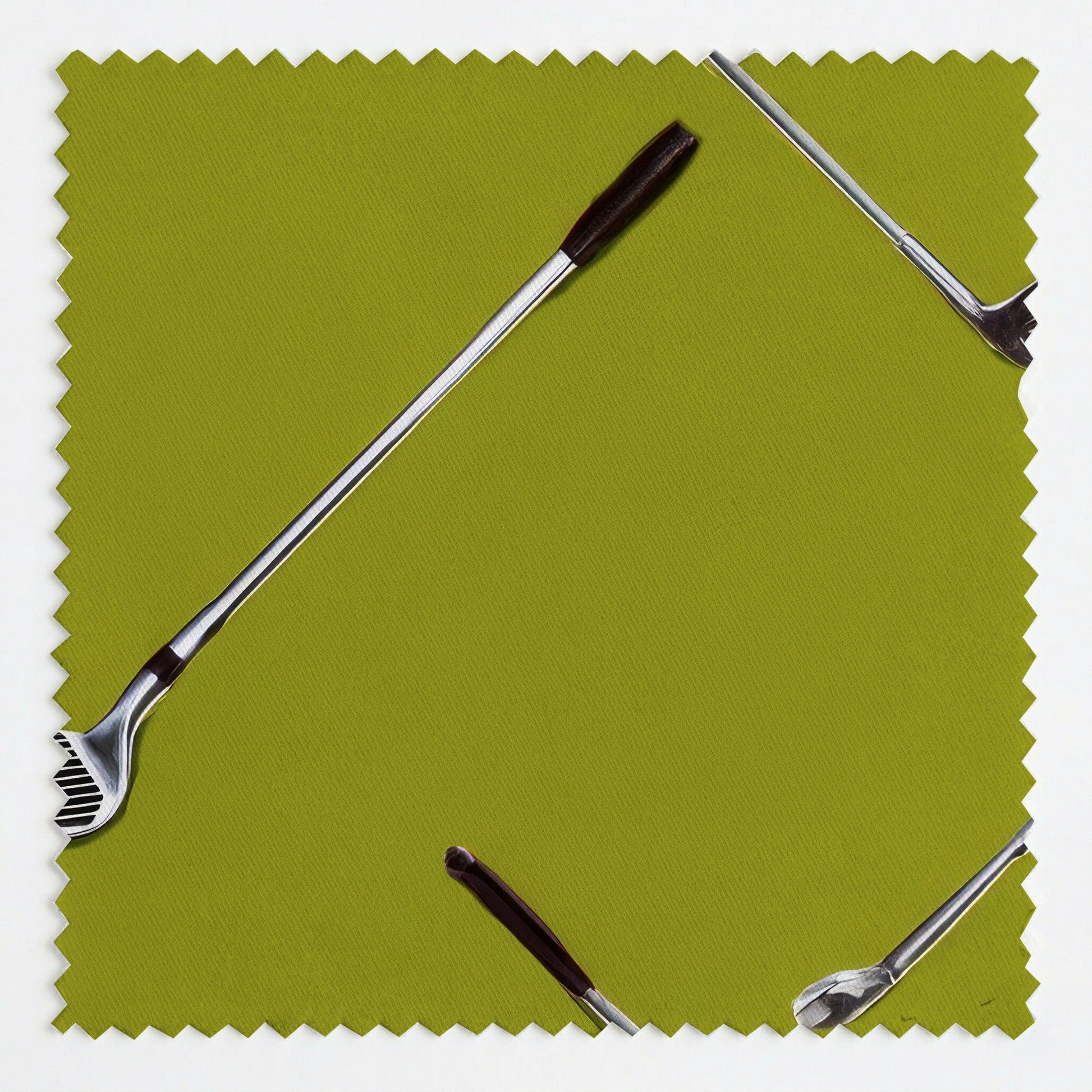Crossed Clubs on Green - Fabric - Linen Rowe