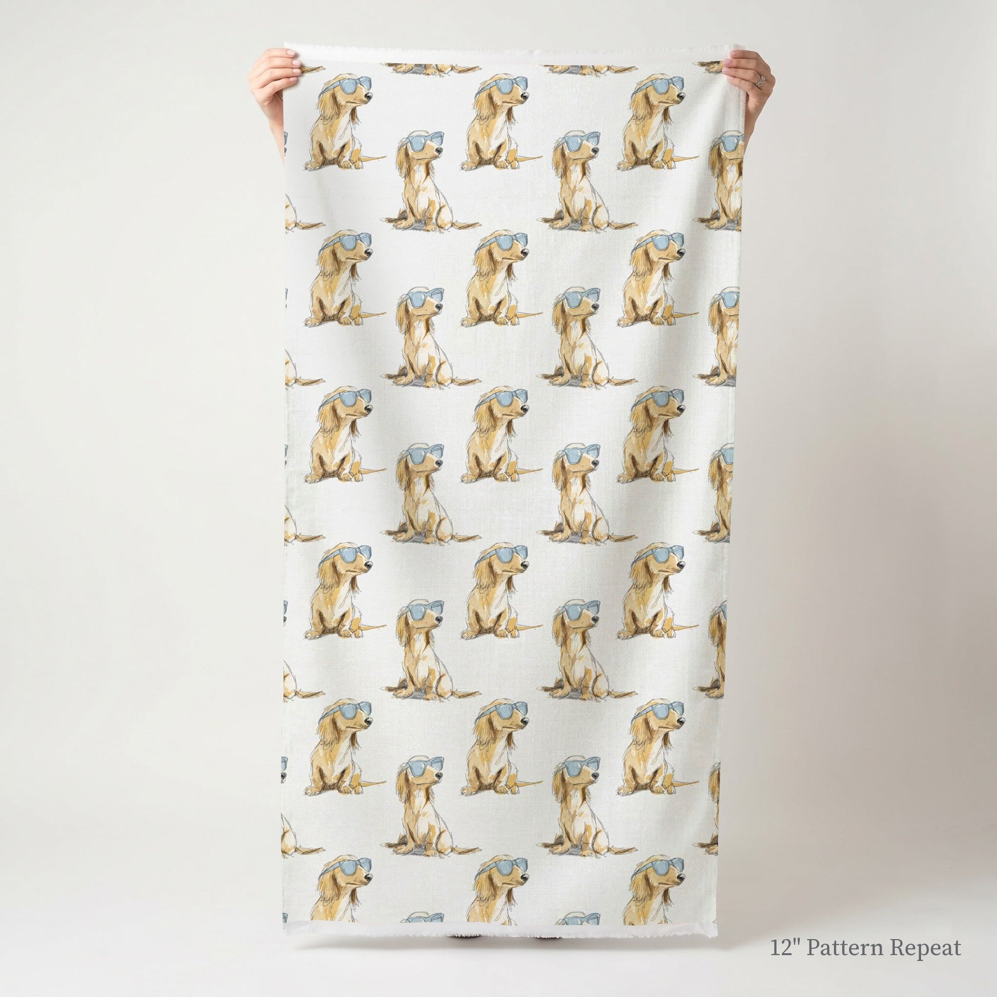 Dachshund Cool Shades - Fabric - Linen Rowe
