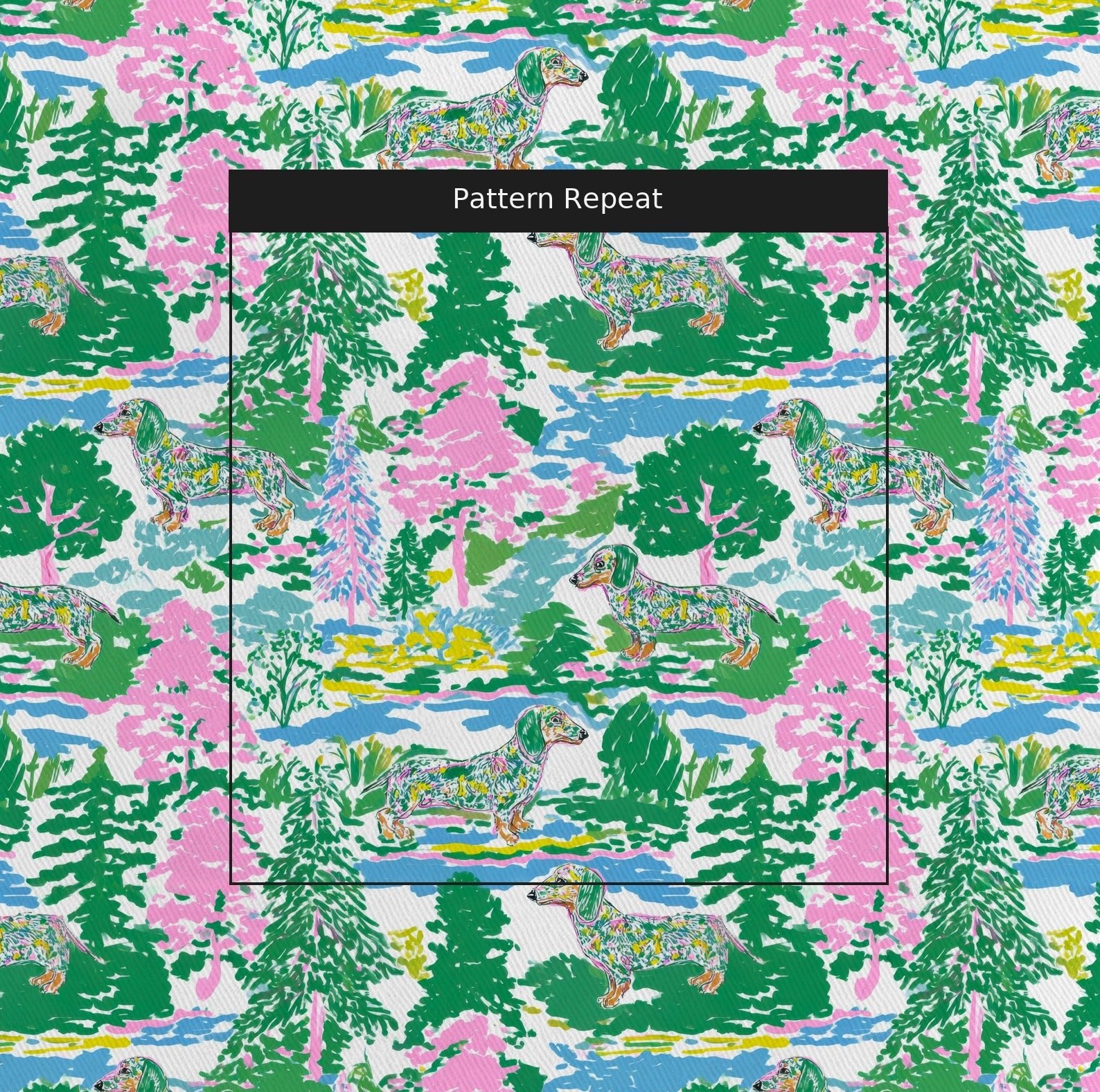 Dachshund Diary - Fabric - Linen Rowe