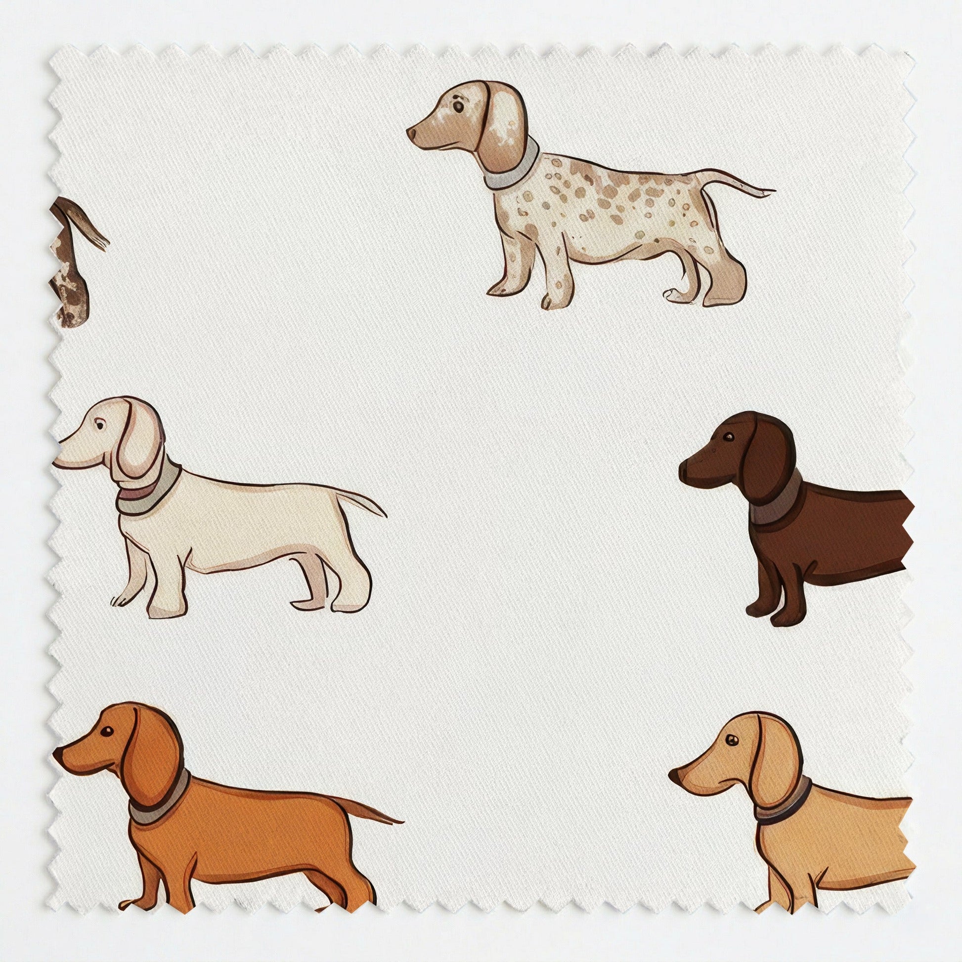 Dachshund Ditsy Cream - Fabric - Linen Rowe