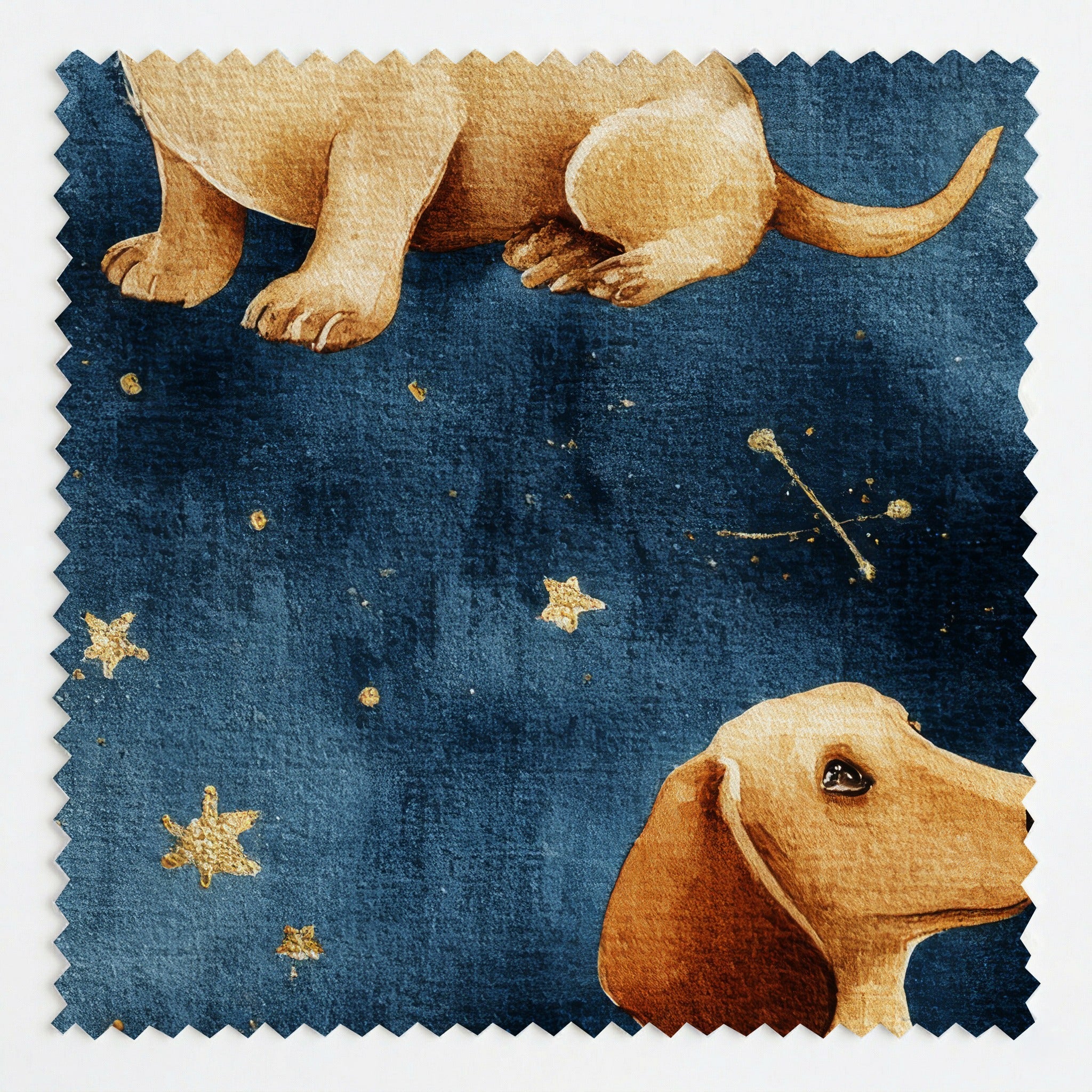 Dachshund Outer Space - Fabric - Linen Rowe