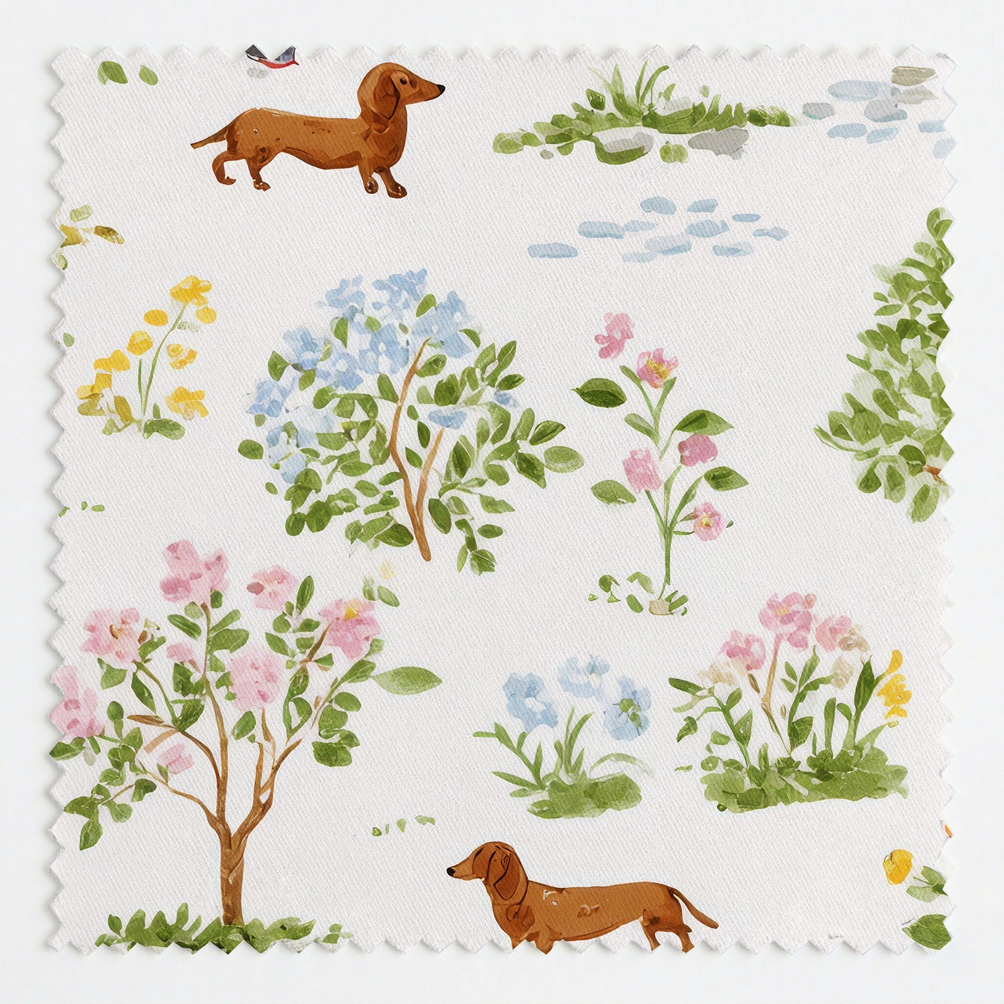 Dachshund Park - Fabric - Linen Rowe