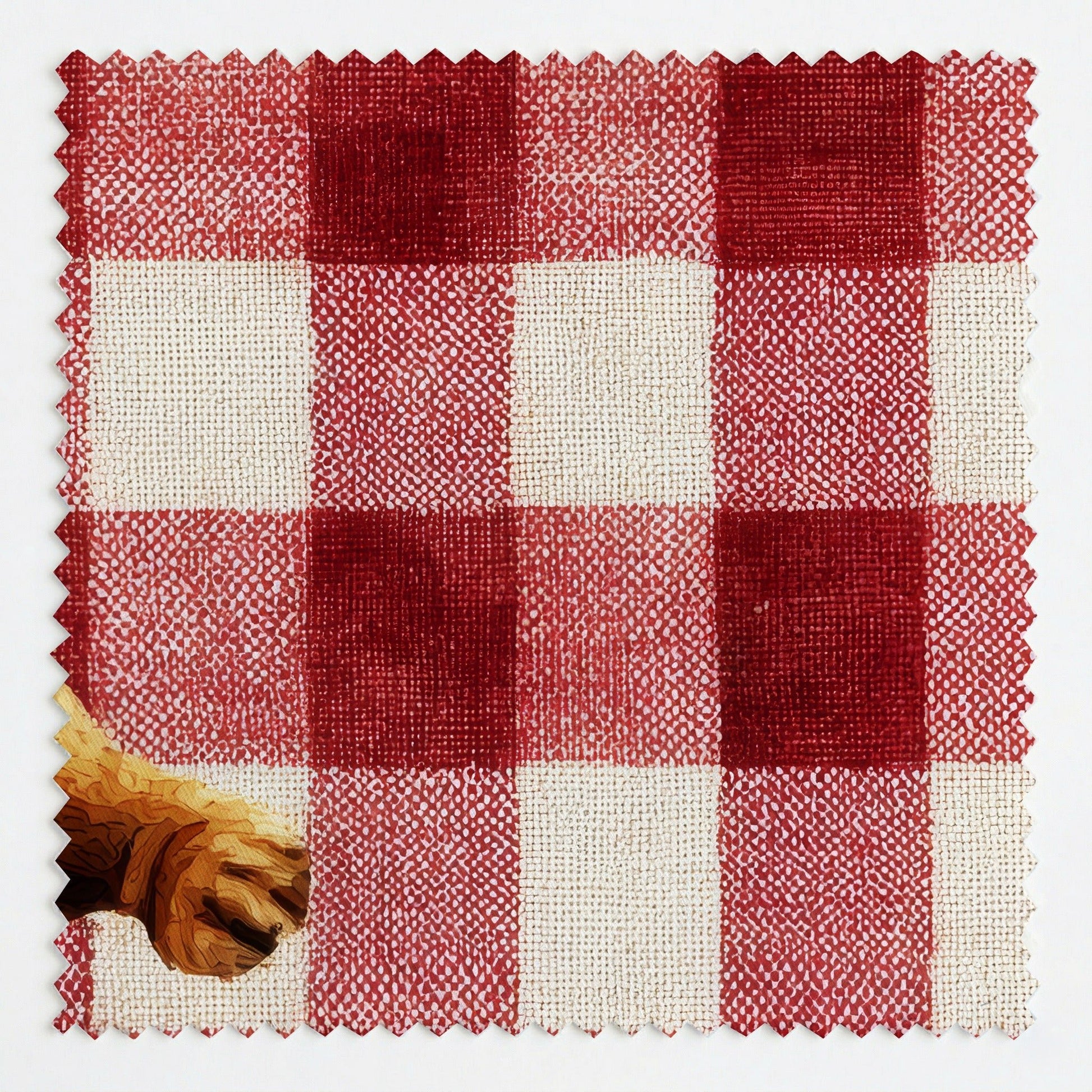 Dachshund Picnic Gingham - Fabric - Linen Rowe