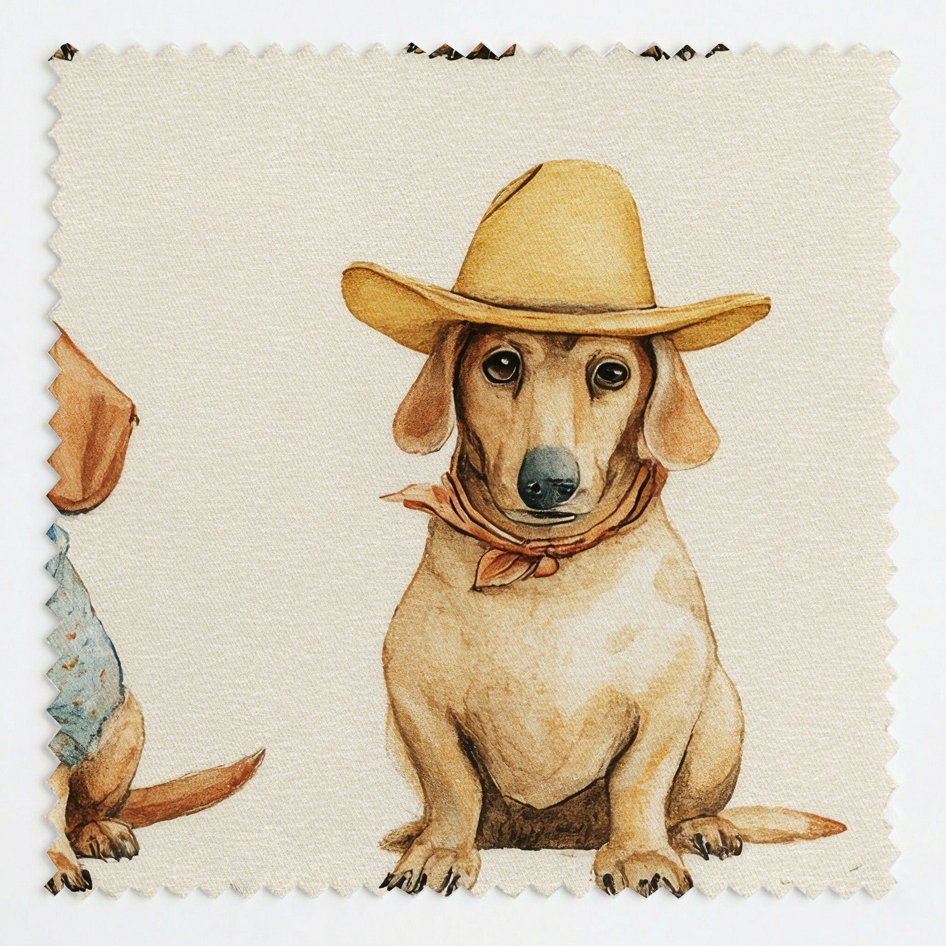Dachshund Rodeo - Fabric - Linen Rowe