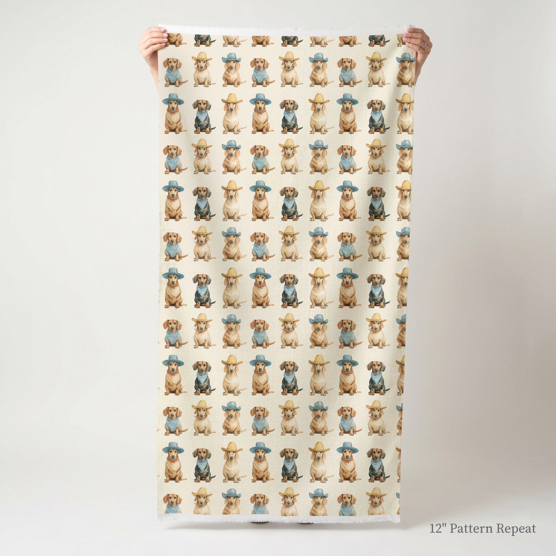 Dachshund Rodeo - Fabric - Linen Rowe