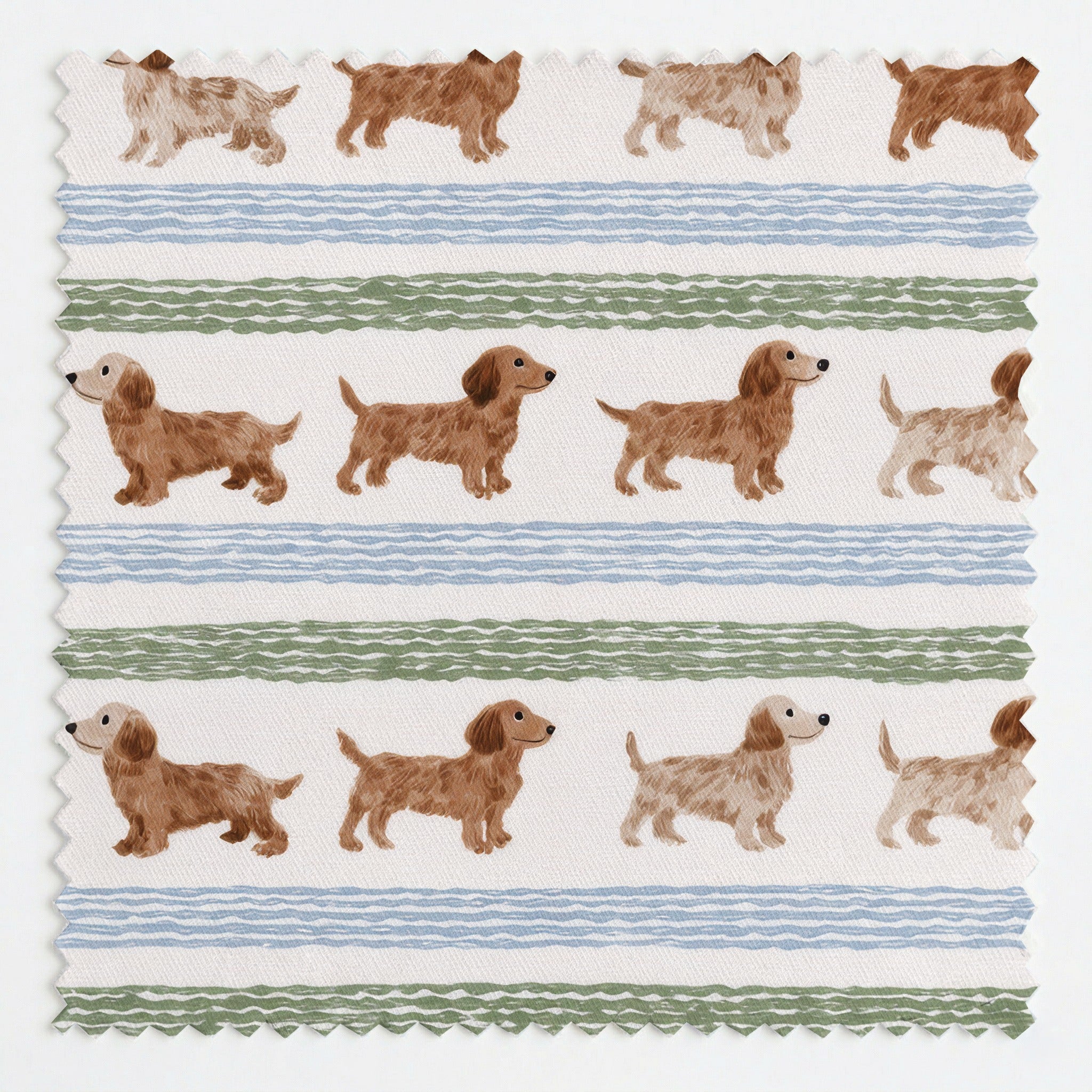 Dachshund Stripes - Fabric - Linen Rowe